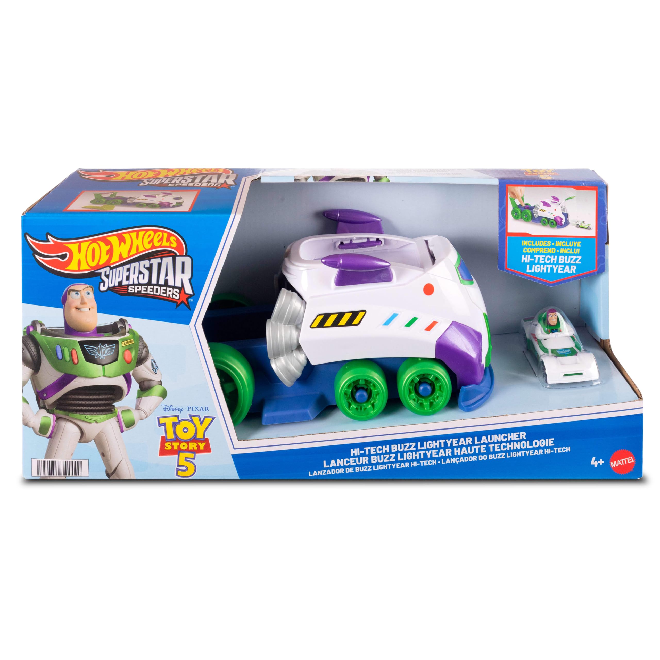 Hot Wheels Disney and Pixar Hi-Tech Buzz Lightyear Launcher & Haul Vehicle | Age 4+ 7