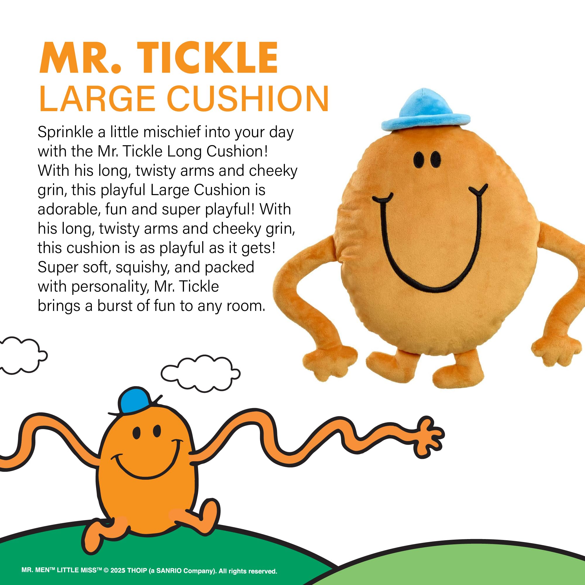 Rainbow Designs Mr Tickle Large Sofa Cushion | Polyester | 450x40x400mm