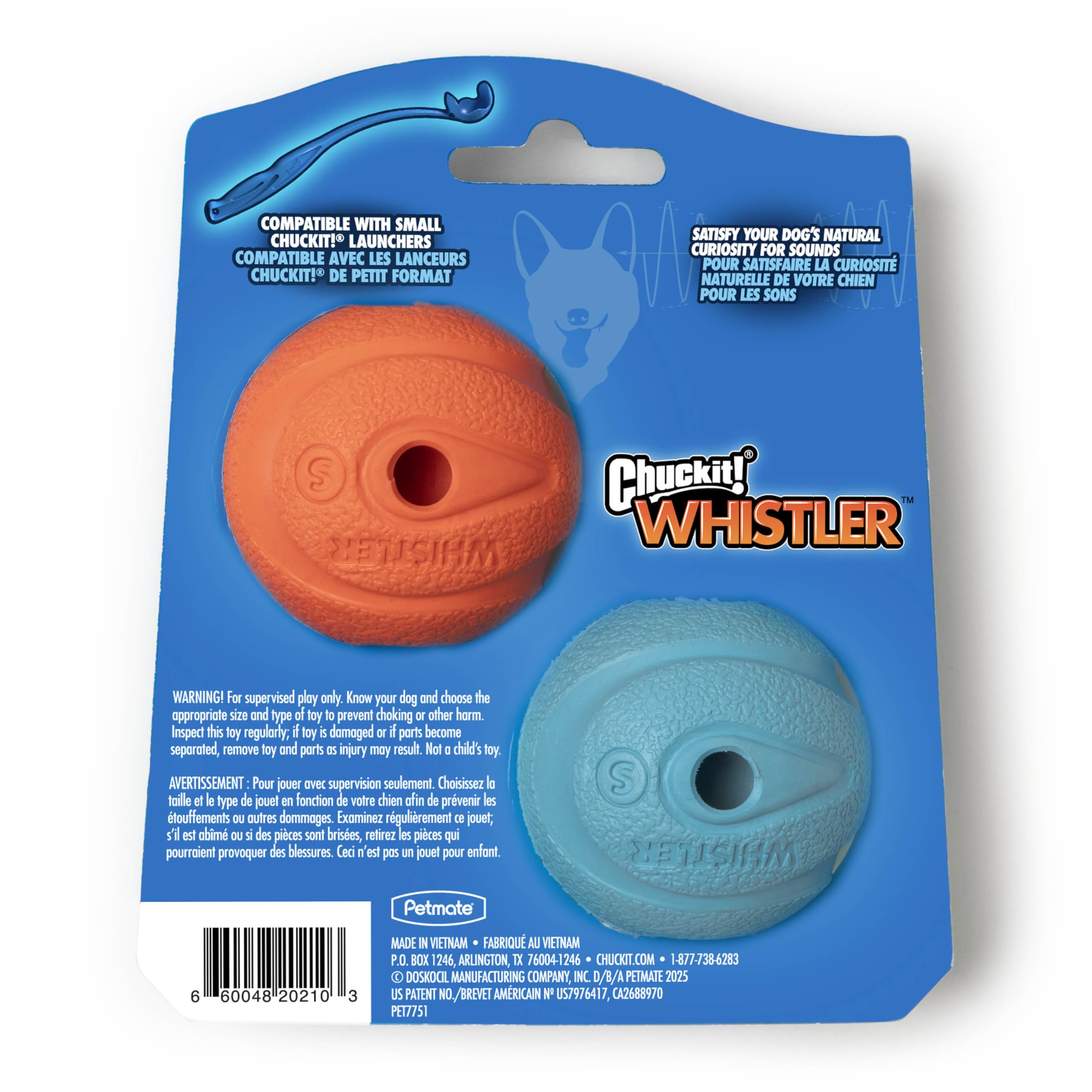 Chuckit! The Whistler Ball - Durable Rubber Dog Toy with Whistle | Small Size (Pack of 2) 7