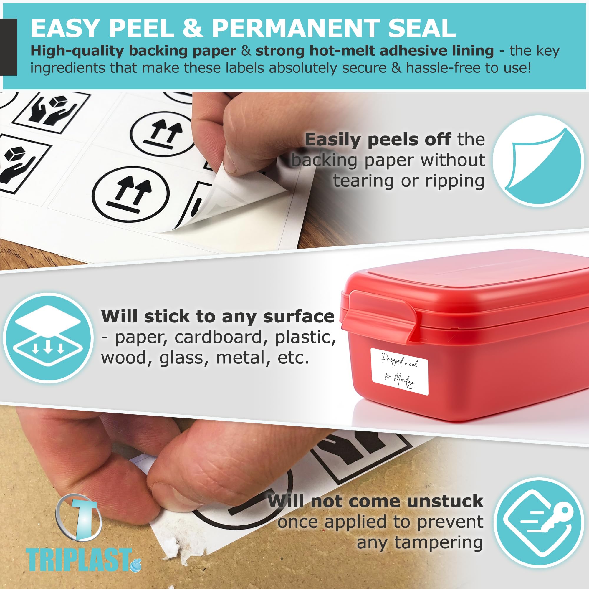 Triplast Multipurpose A4 Printer Labels - 14 Labels/Sheet, 99x38mm, Rounded Corners | 140 Labels Total 3