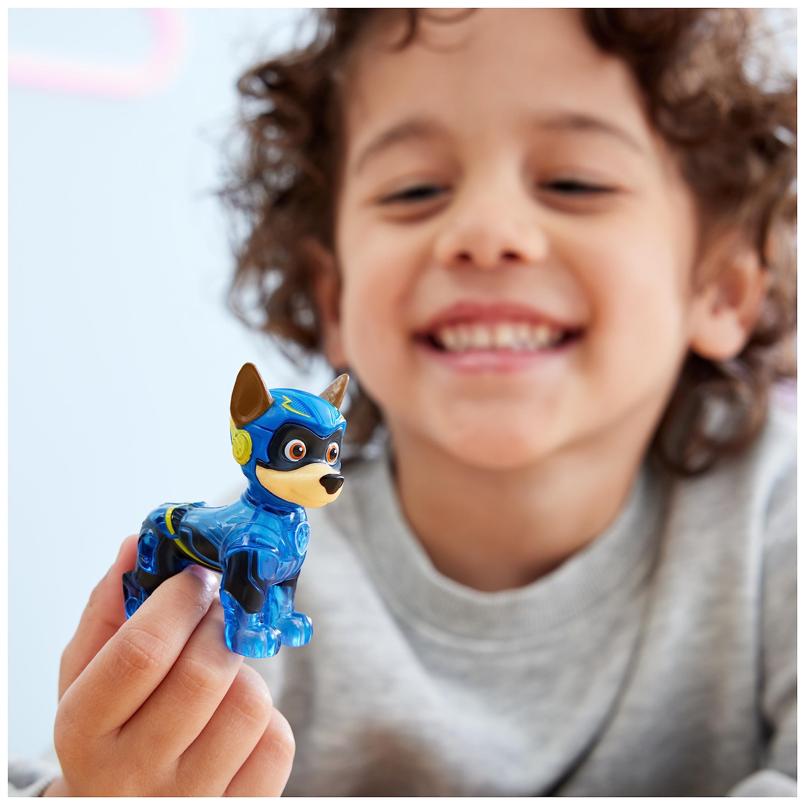 PAW Patrol: The Mighty Movie Chase Mighty Pups Toy Car with Light-Up Action Figure, Lights & Sounds - Vehicle Playset for Kids 3+