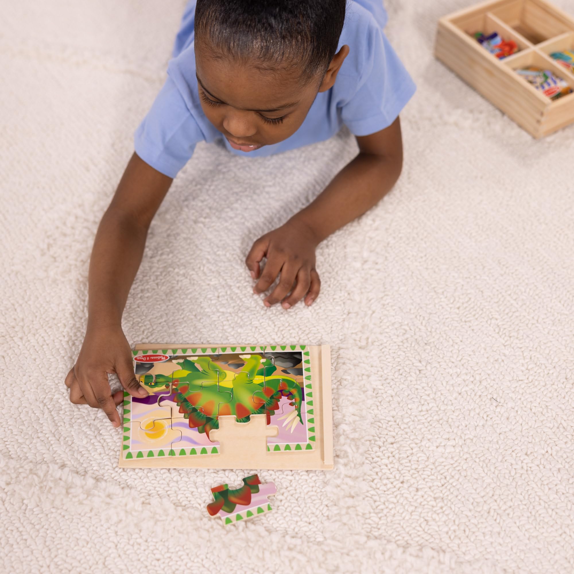 Melissa & Doug Dinosaur Jigsaw Puzzles in a Box | 4 Wooden Puzzles | Ages 3-6 7