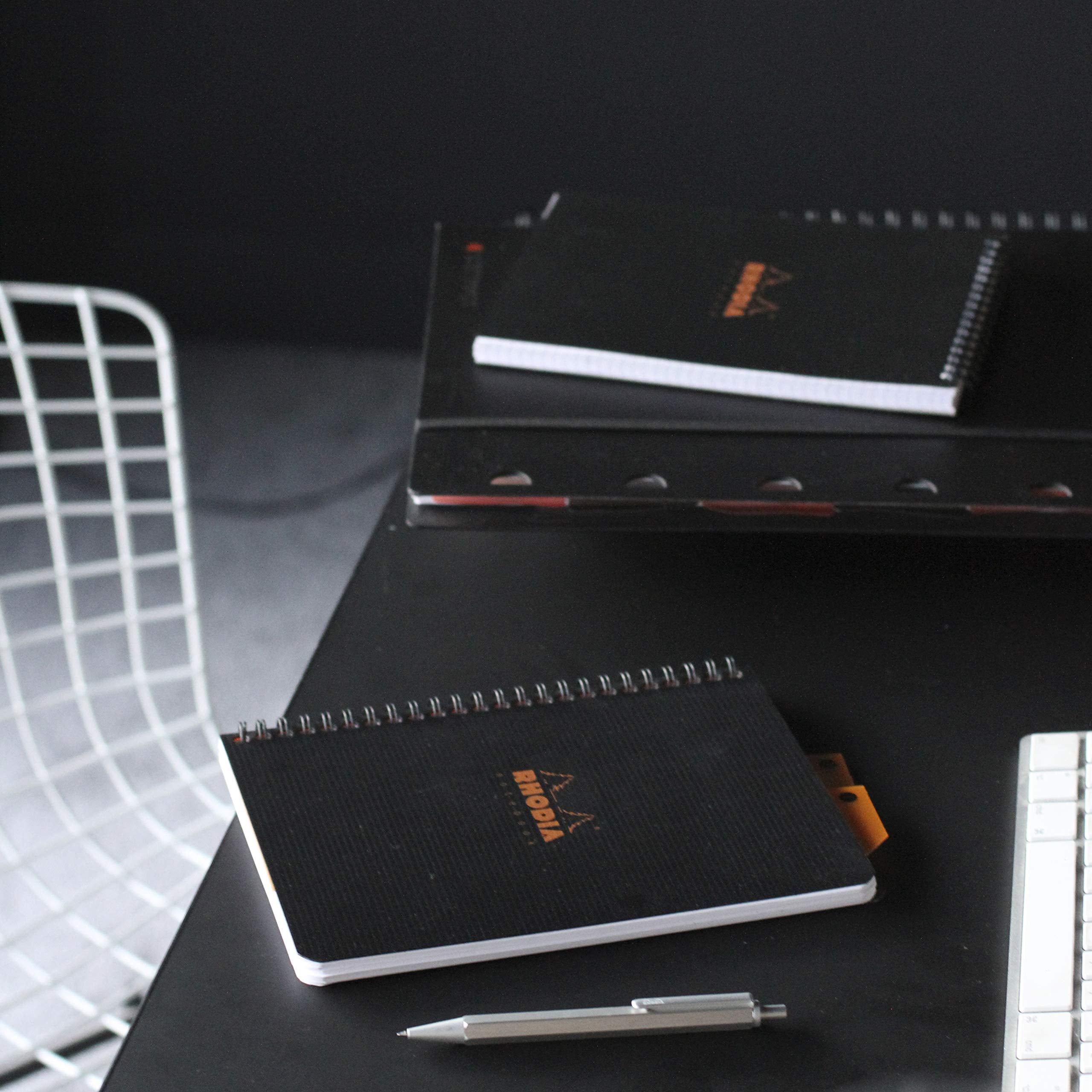 Rhodia 119901C Spiral Notebook - Black A4+ | Lined | 160 Microperforated Pages 8