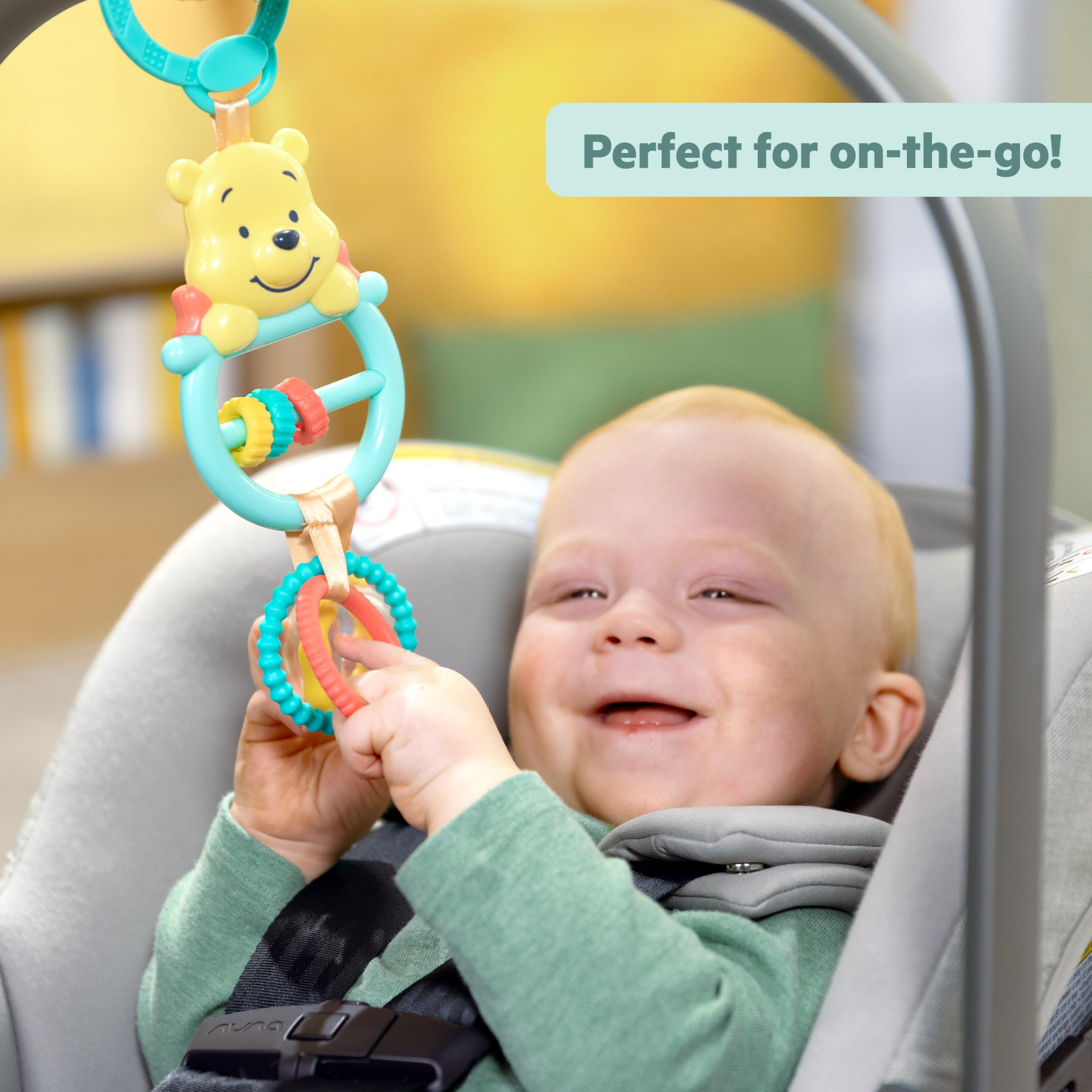 Bright Starts Disney Baby Winnie The Pooh Busy Bear Activity Toy | Multisensory Rattle & Beads | Newborns+ 8
