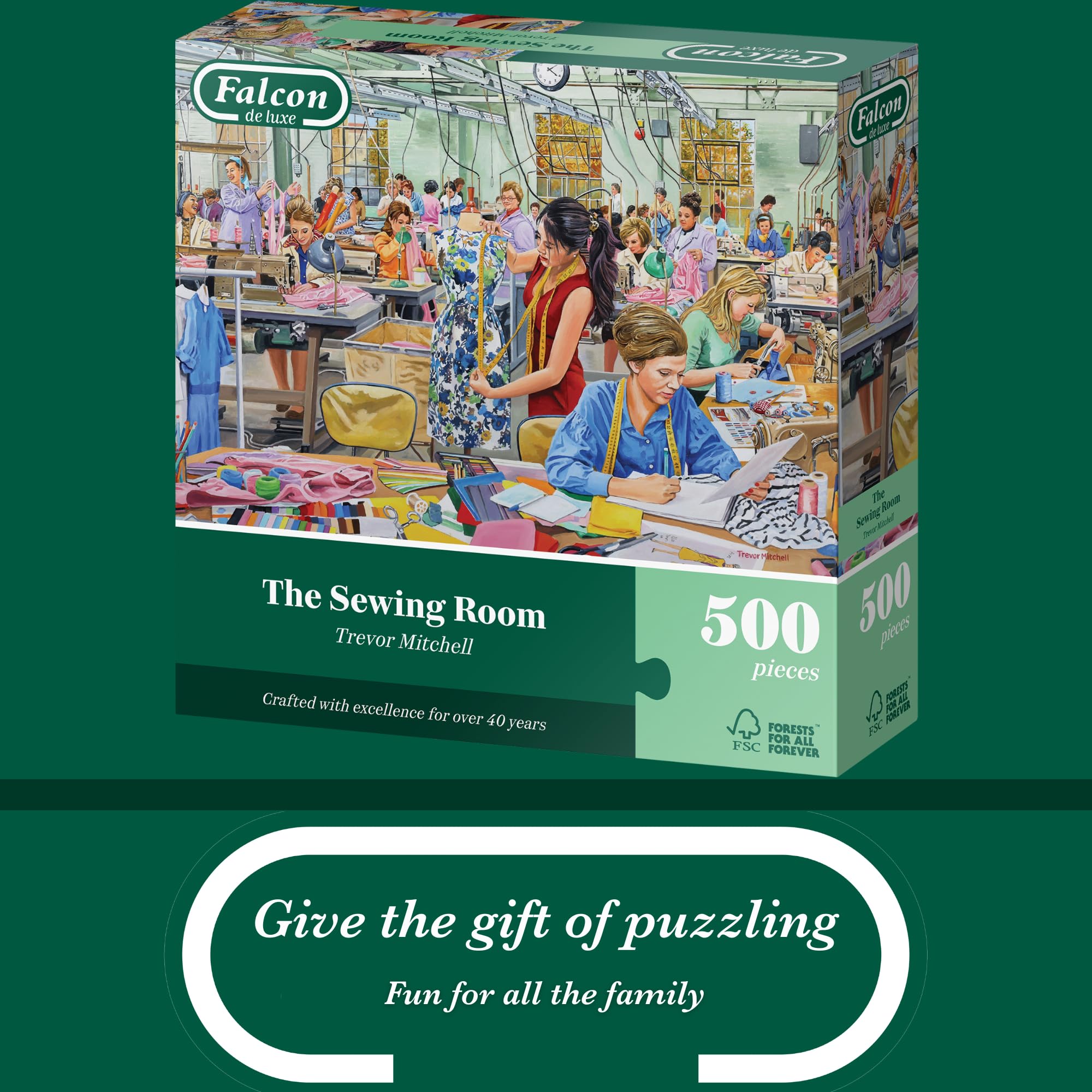 Falcon The Sewing Room Jigsaw Puzzle - 500 Piece Adult Puzzle Illustrated by Trevor Mitchell 4