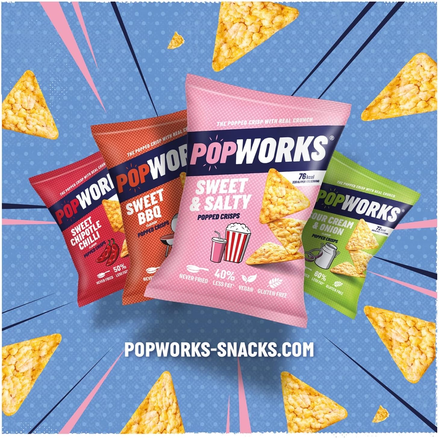 Popworks Sweet & Salty 85g (Case of 12) Vegan Gluten Free Popped Crisps 7