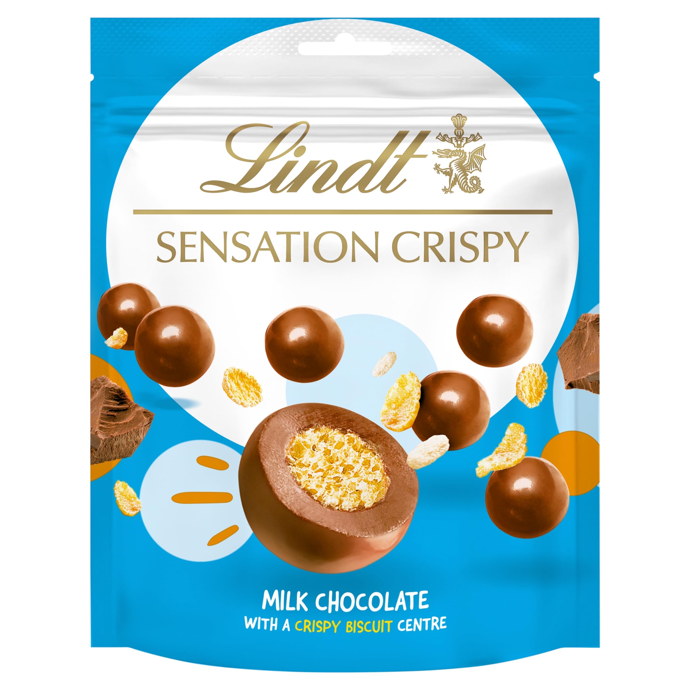 Lindt Crispy Sensation Milchschokoladenbeutel 140g
