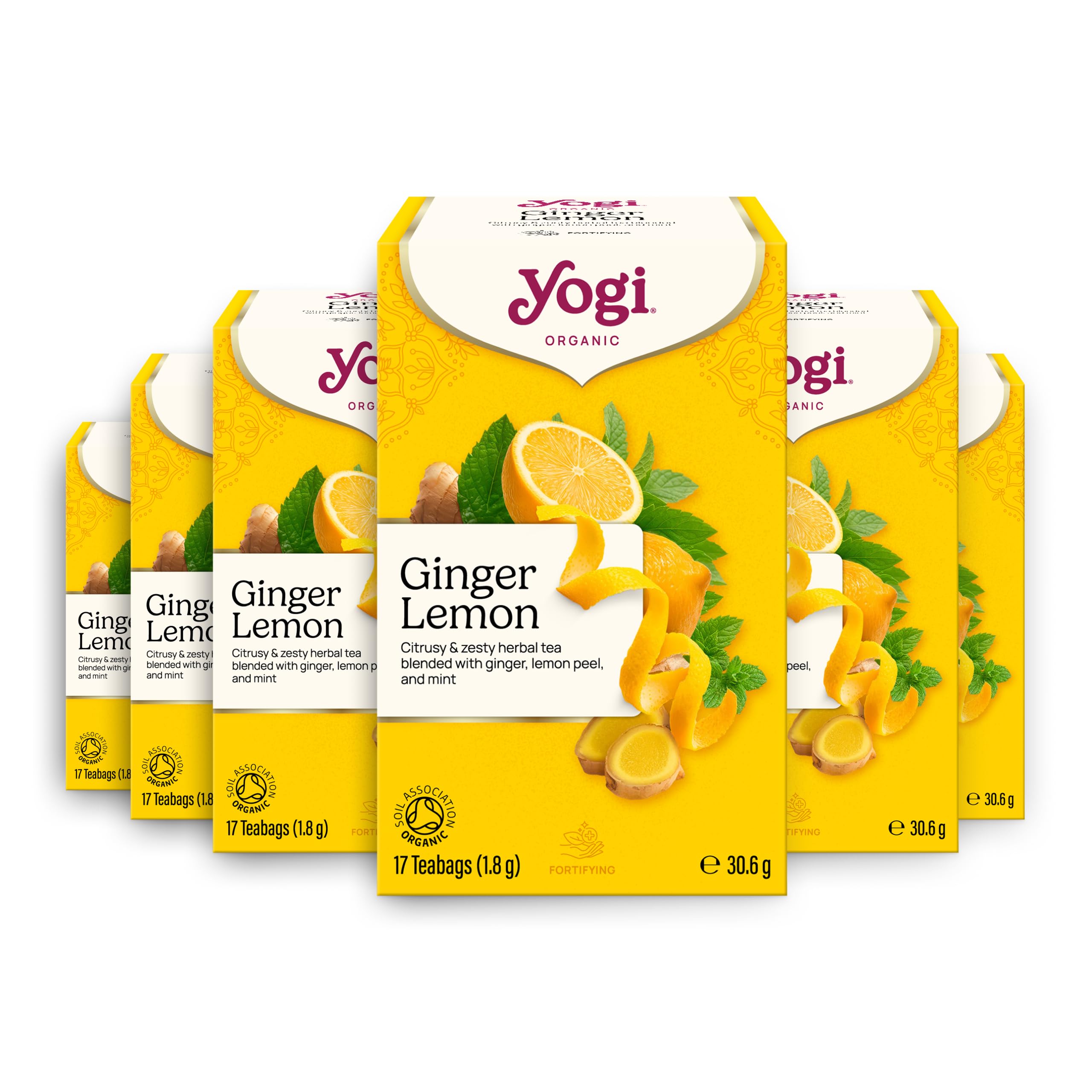 Yogi Ginger Lemon Organic Herbal Tea - Supports Digestion, Promotes Relaxation | 6 Boxes, 102 Tea Bags 1