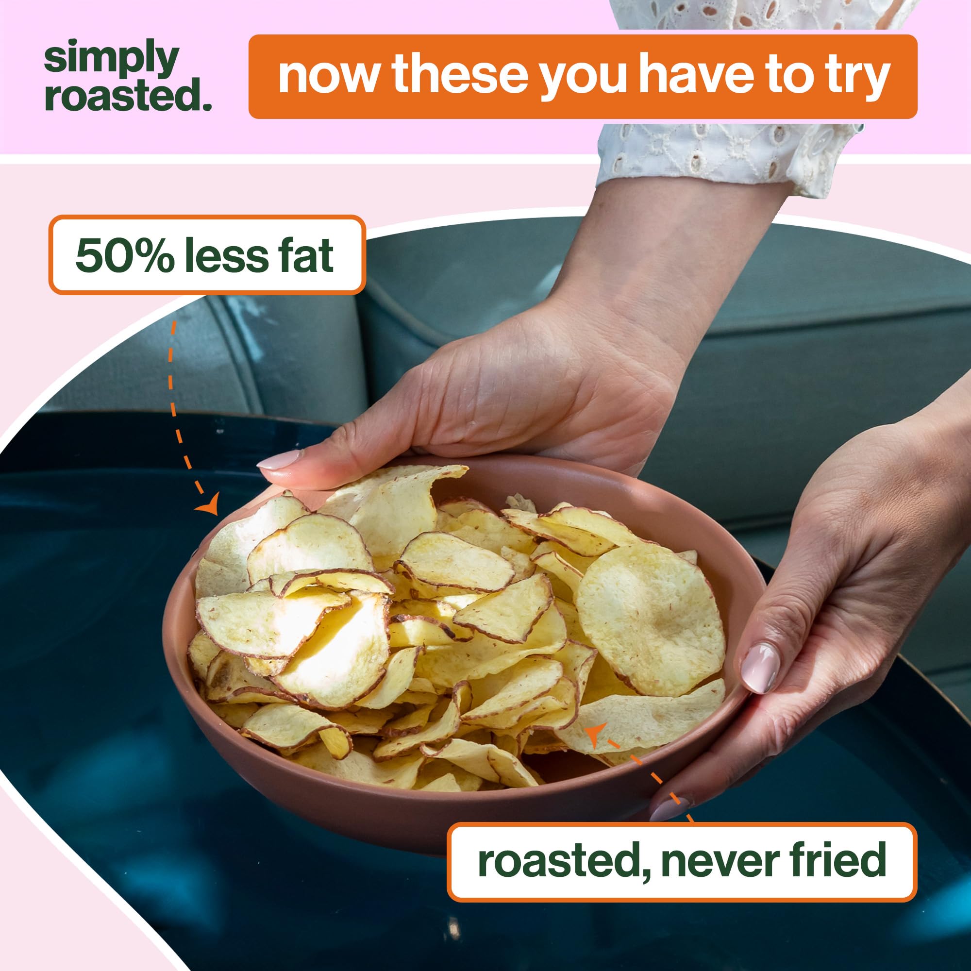 Simply Roasted Sour Cream & Chive Crisps Multipack - 12 x 21.5g Bags | Roasted Not Fried 3