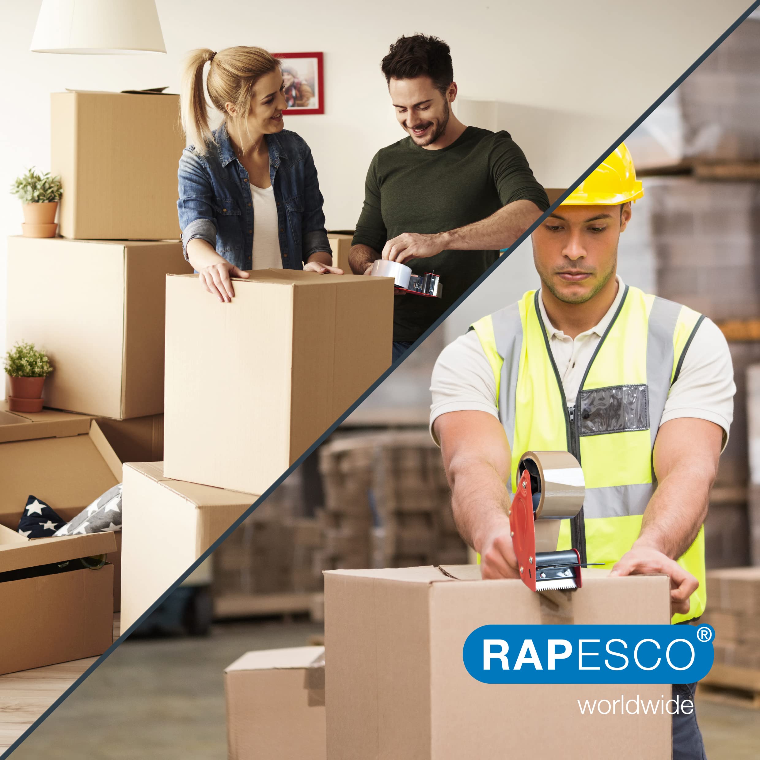 RAPESCO Strong Packing Tape Variety Pack - 6 Rolls, 50mm Wide, 50m Length | Moisture Resistant 5
