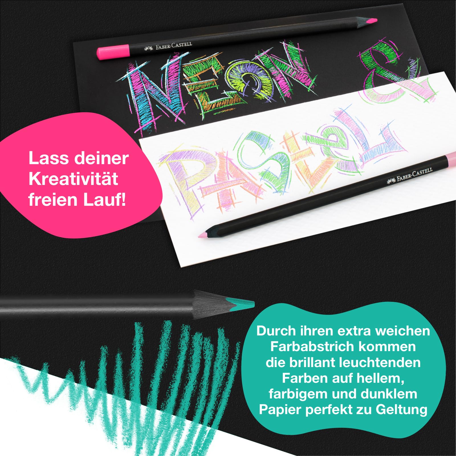 Faber-Castell Colour Pencils Black Edition Skin Tones - 12 Count | Ergonomic Triangular Shape 3