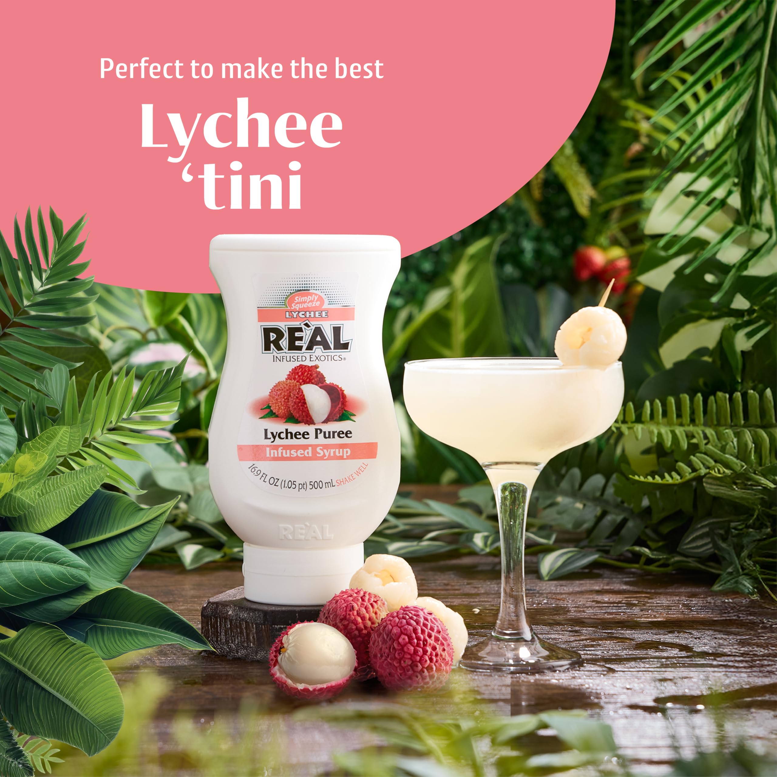 Reàl Infused Exotics Lychee Puree Infused Fruit Syrup - 40% Real Lychee | 500 ml Squeezy Bottle 5