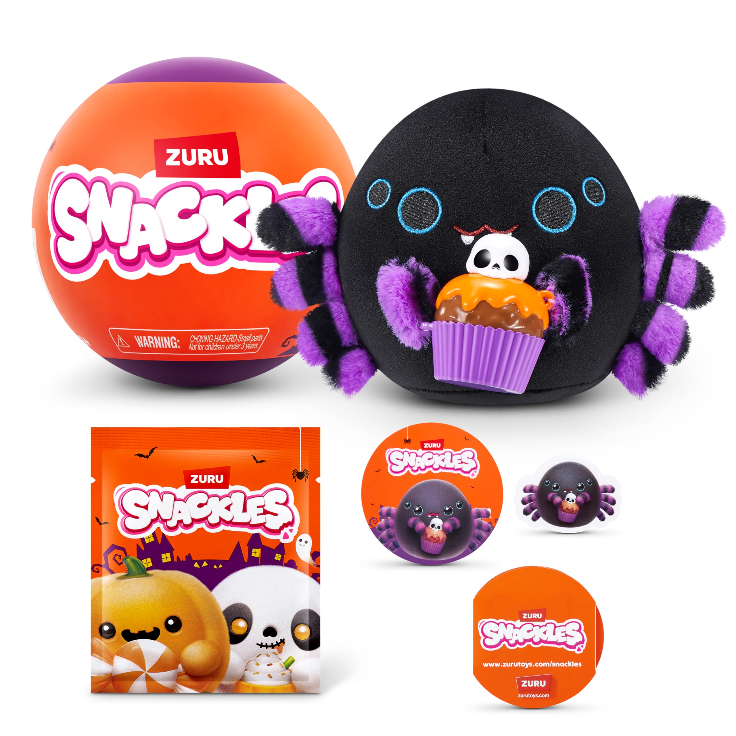 Snackles 5-inch Halloween Series 1 Plush by ZURU - Soft Cuddly Doll with Favorite Treat