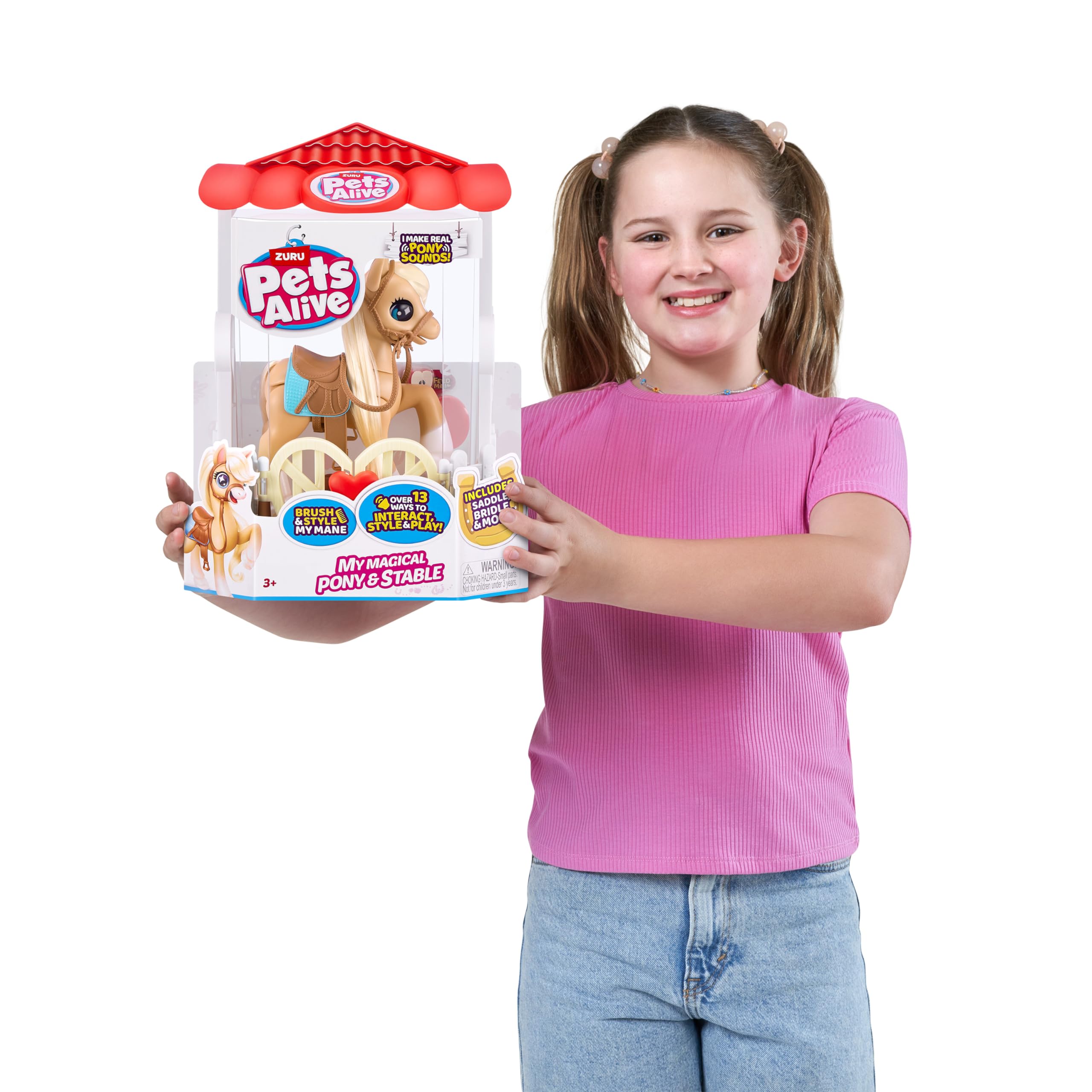 Pets Alive My Magical Pony Interactive Robotic Toy | 13 Ways to Play | Includes Stable, Brush, Apple 5