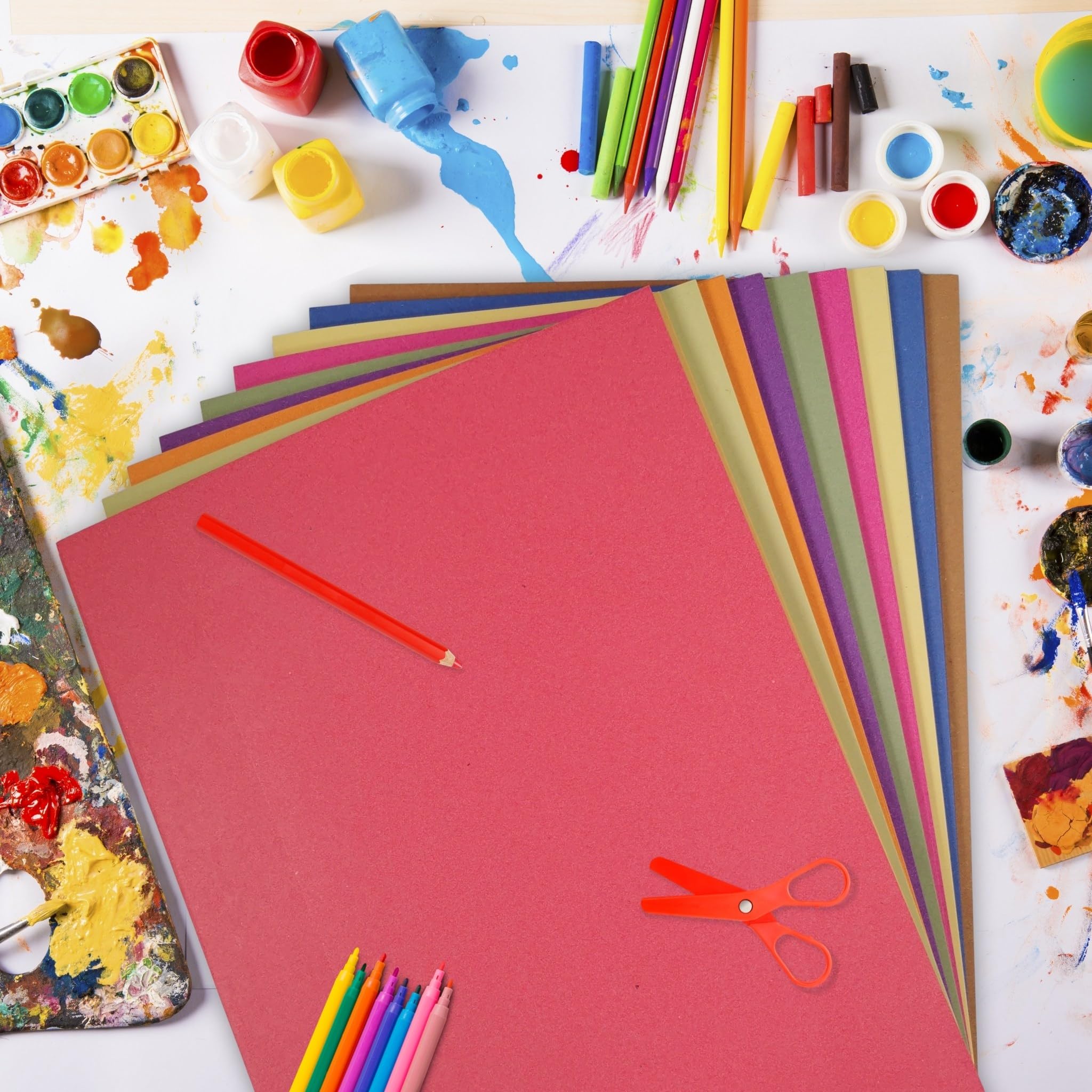 Be Creative A3 Recycled Sugar Paper - 10 Colours, 100gsm, 100 Sheets | Ideal for Pastel & Chalk 7