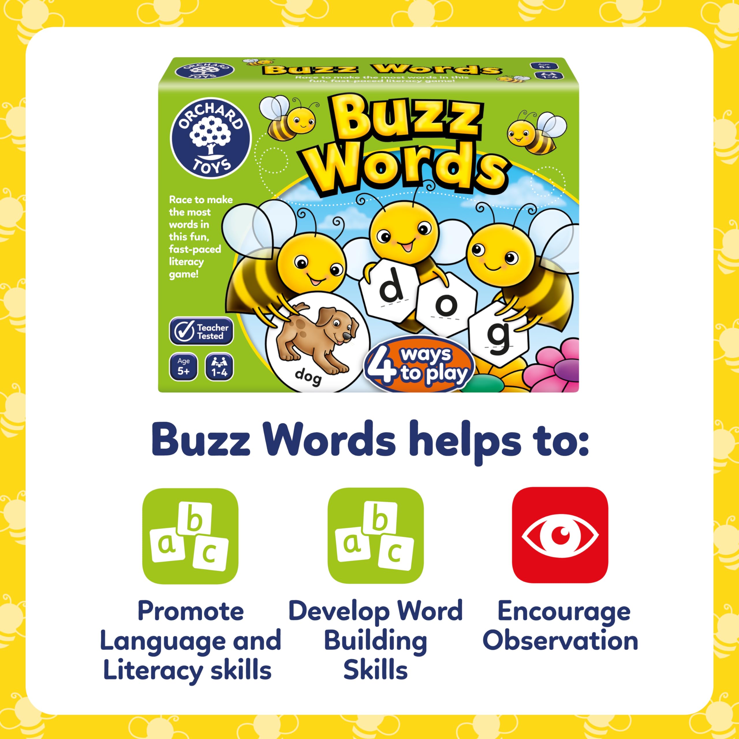 Orchard Toys Buzz Words - Educational Literacy Game with 4 Ways to Play | Ages 5+ 5