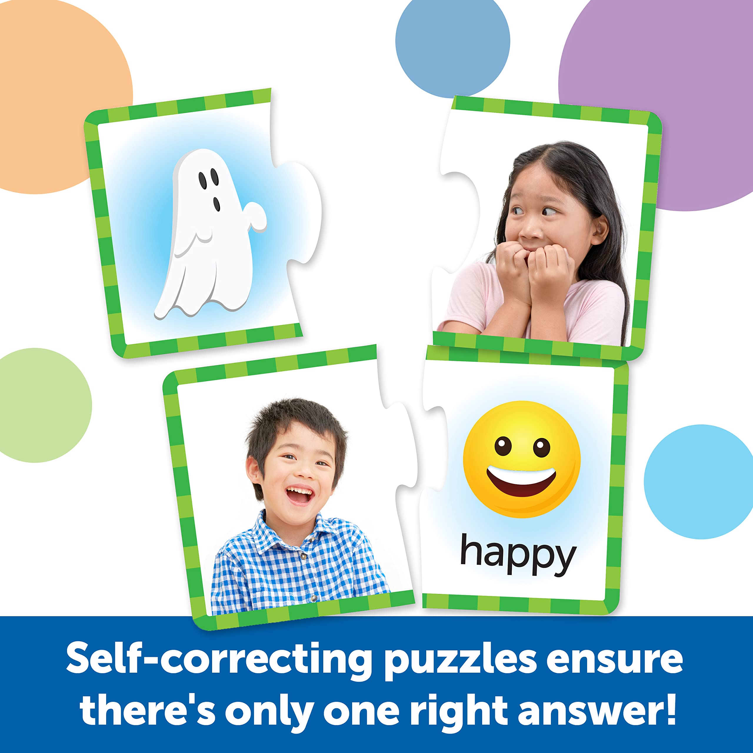 Learning Resources Feelings & Emotions Puzzle Cards - Social-Emotional Learning | 24 Double-Sided Puzzles 4