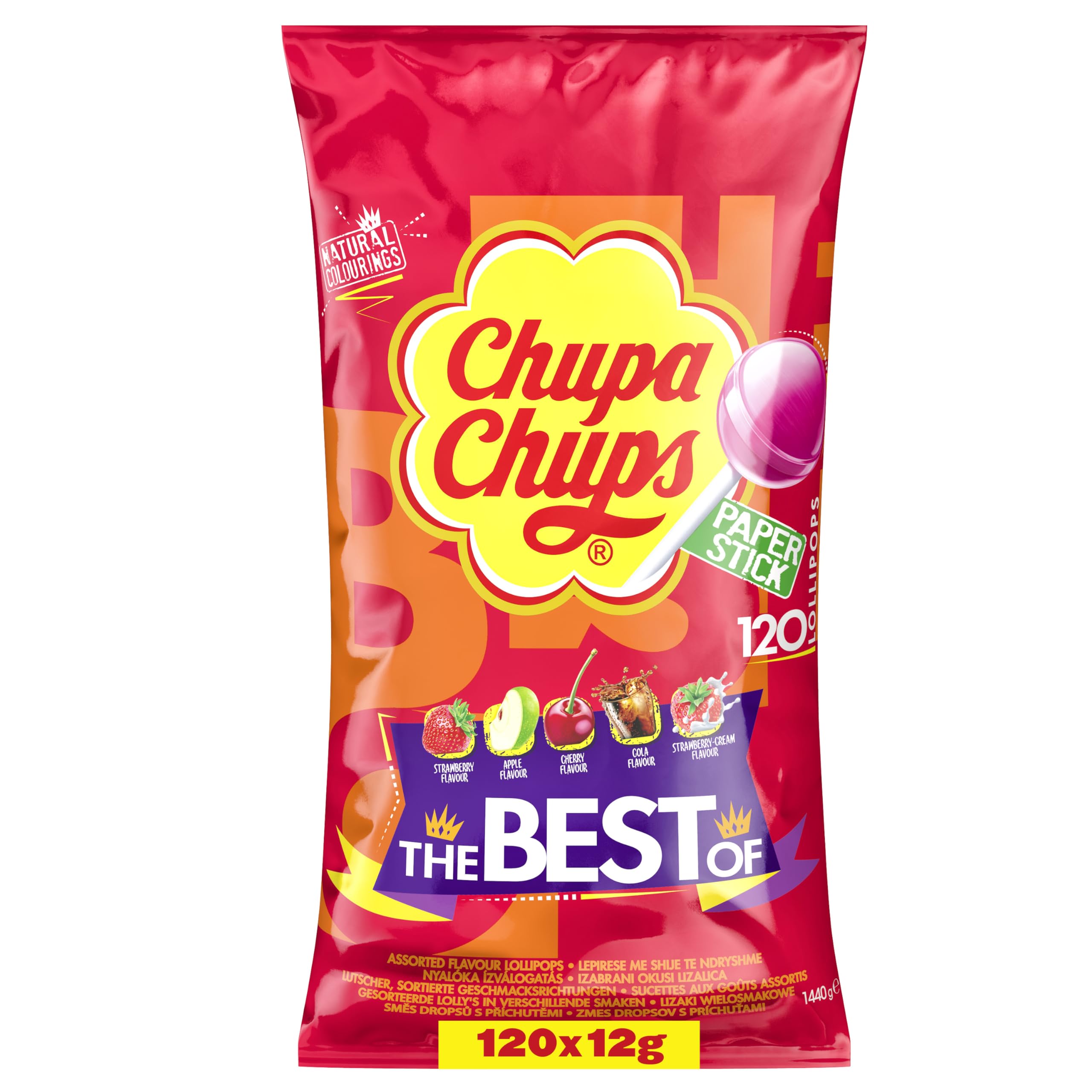 Chupa Chups The Best of Lollipop Party Bag | 120 Count | 5 Classic Flavours