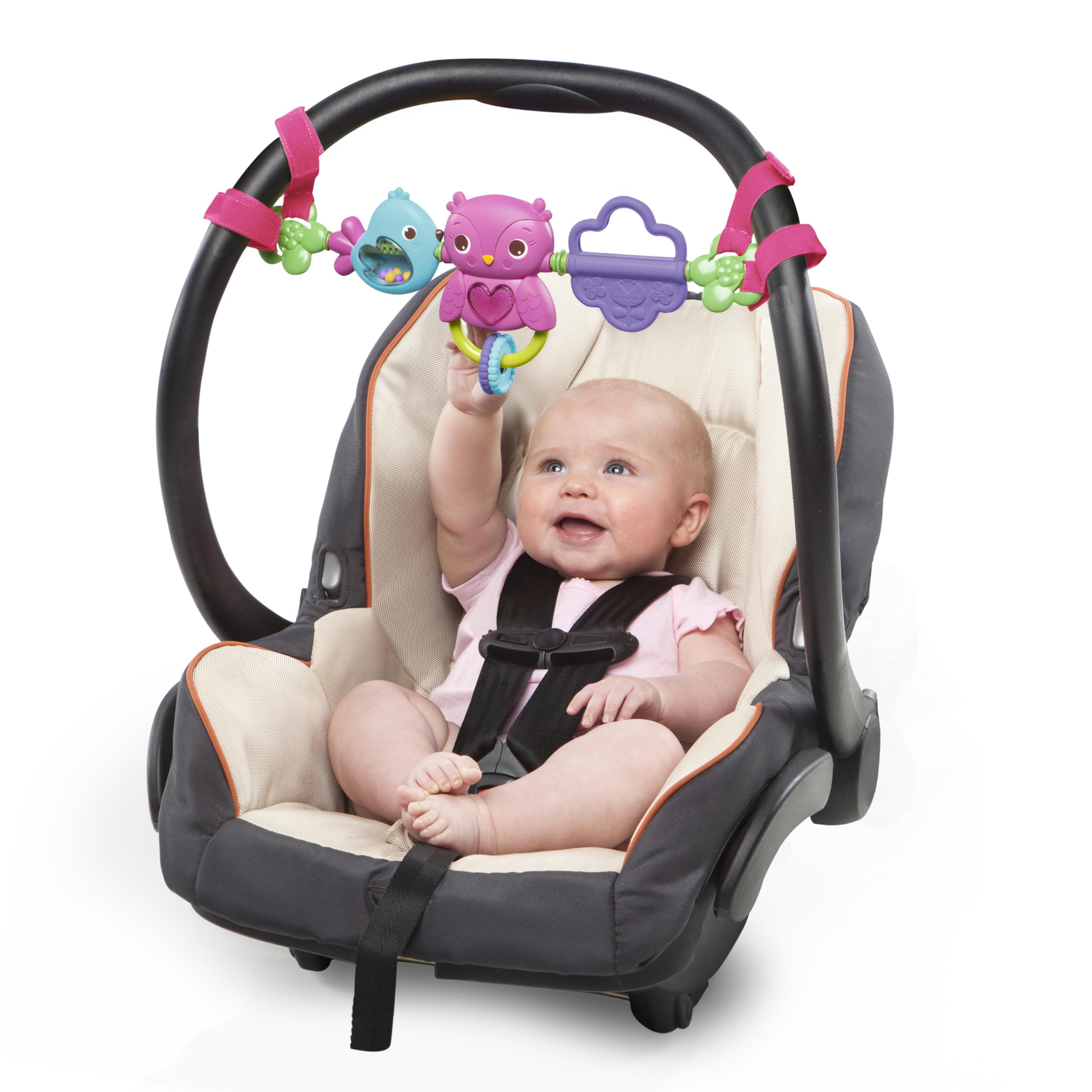 Bright Starts Busy Birdies Carrier Toy Bar - Musical with Lights | Attaches to Most Carriers 7