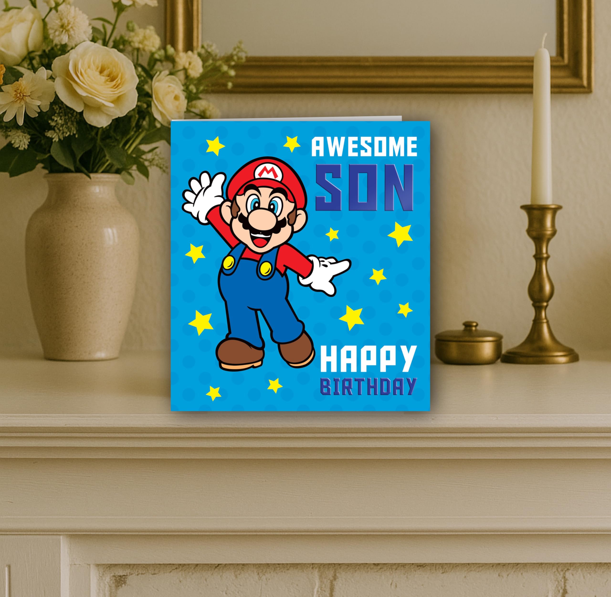 Danilo Promotions LTD Super Mario Son Birthday Greeting Card | Awesome Son Message | Standard Size 4