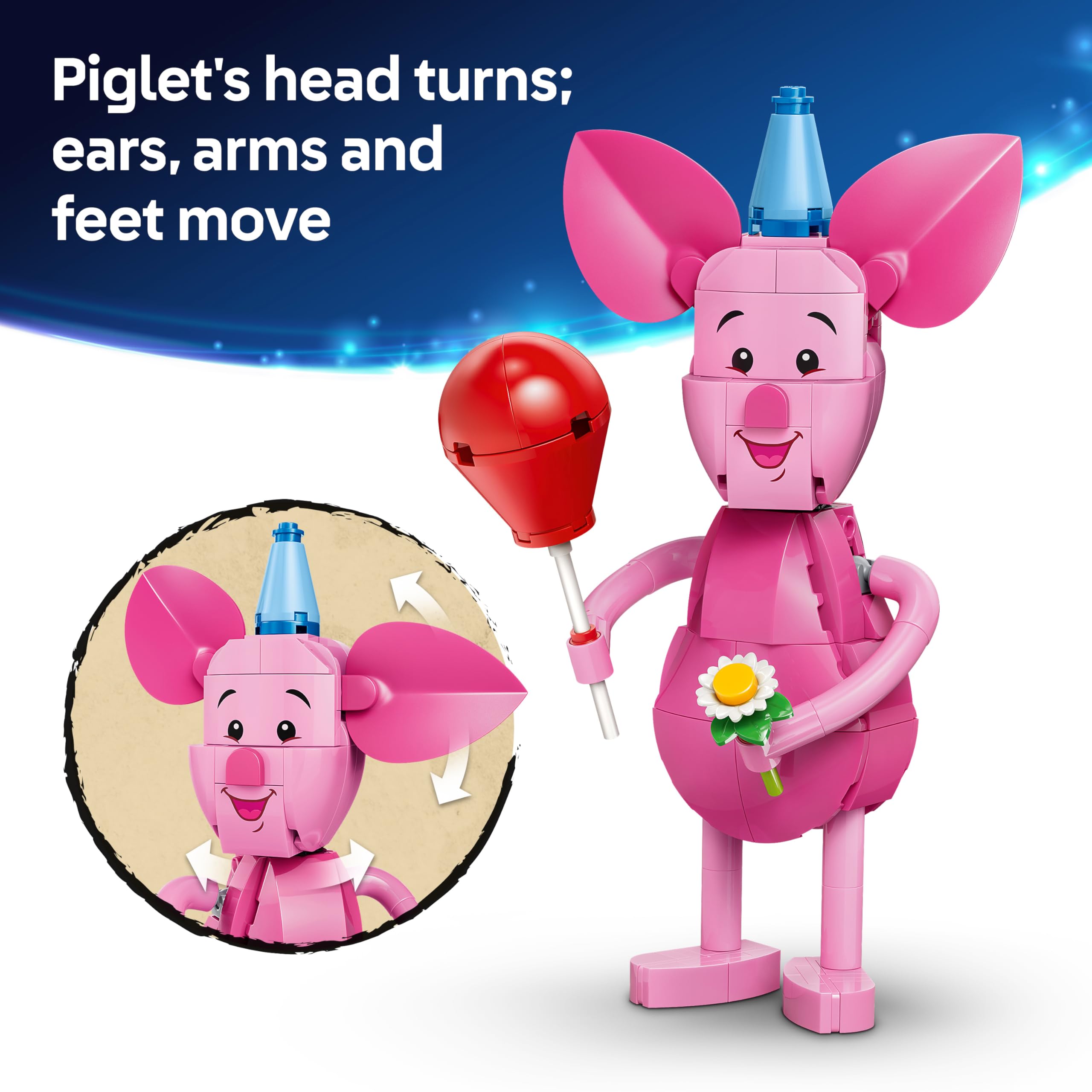 LEGO Disney Piglet's Birthday Fun Building Set 43305 for Ages 9+ | Posable Figure & Cake 5
