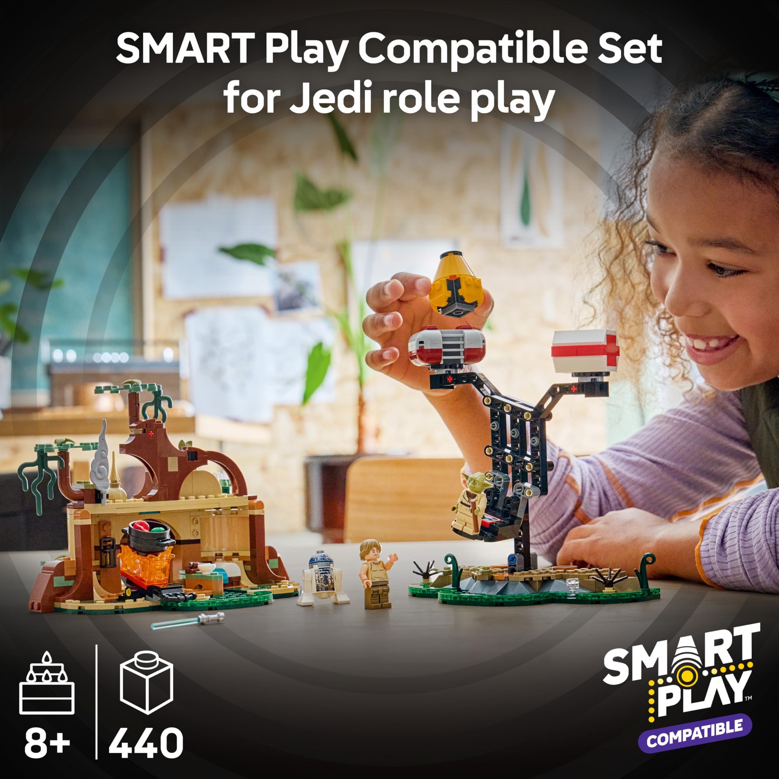 LEGO Star Wars 75422 SMART Play: Yoda's Hut and Jedi Training Set for Ages 8+