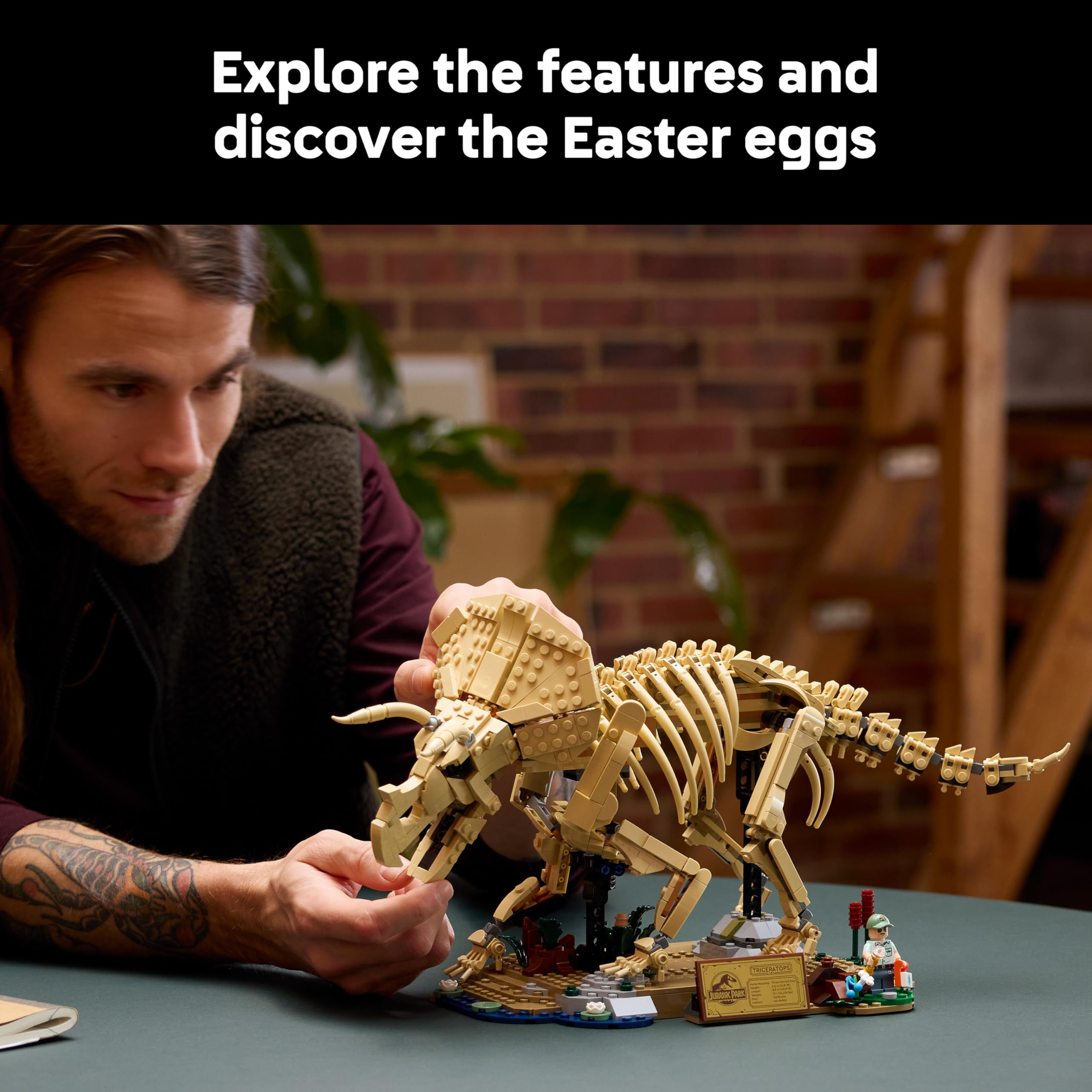 LEGO Jurassic World Dinosaur Fossils: Triceratops Building Set 77985 for Ages 18+ | Display Model 3