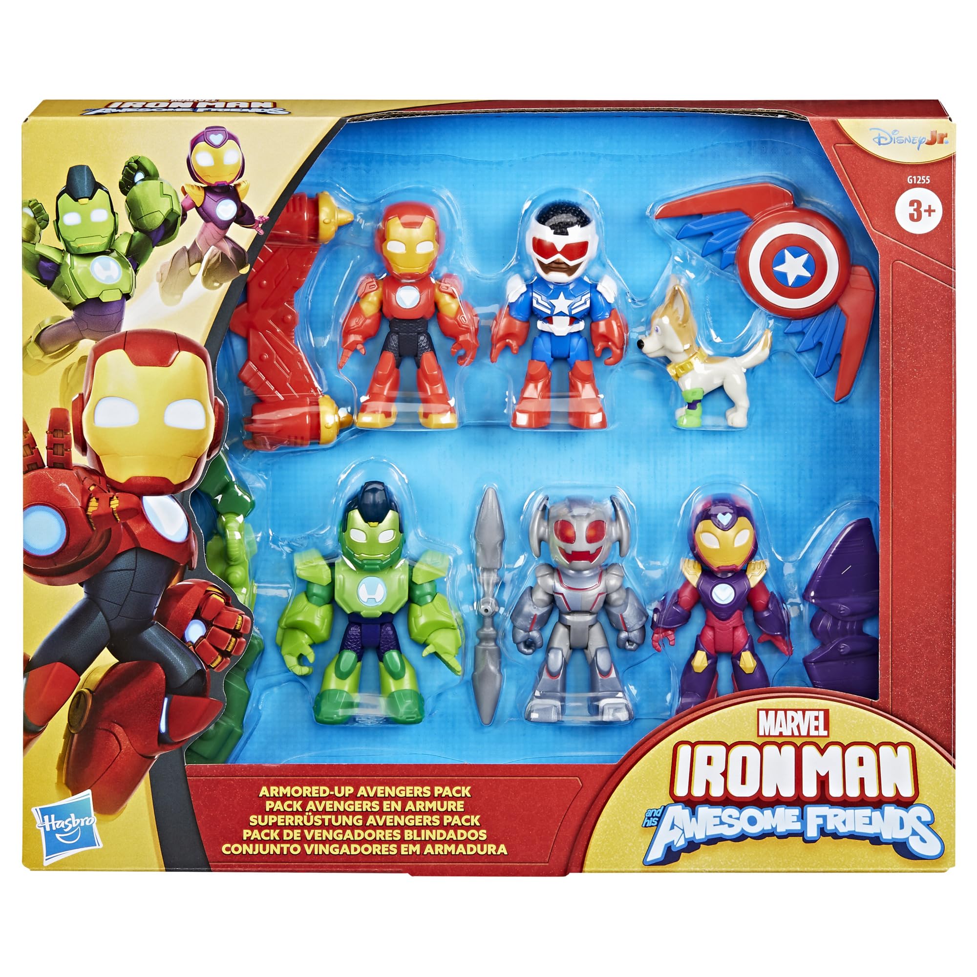 Marvel Iron Man and His Awesome Friends Armored-Up Avengers Pack Action Figures | 6 Figures, 5 Accessories | Ages 3+ 5