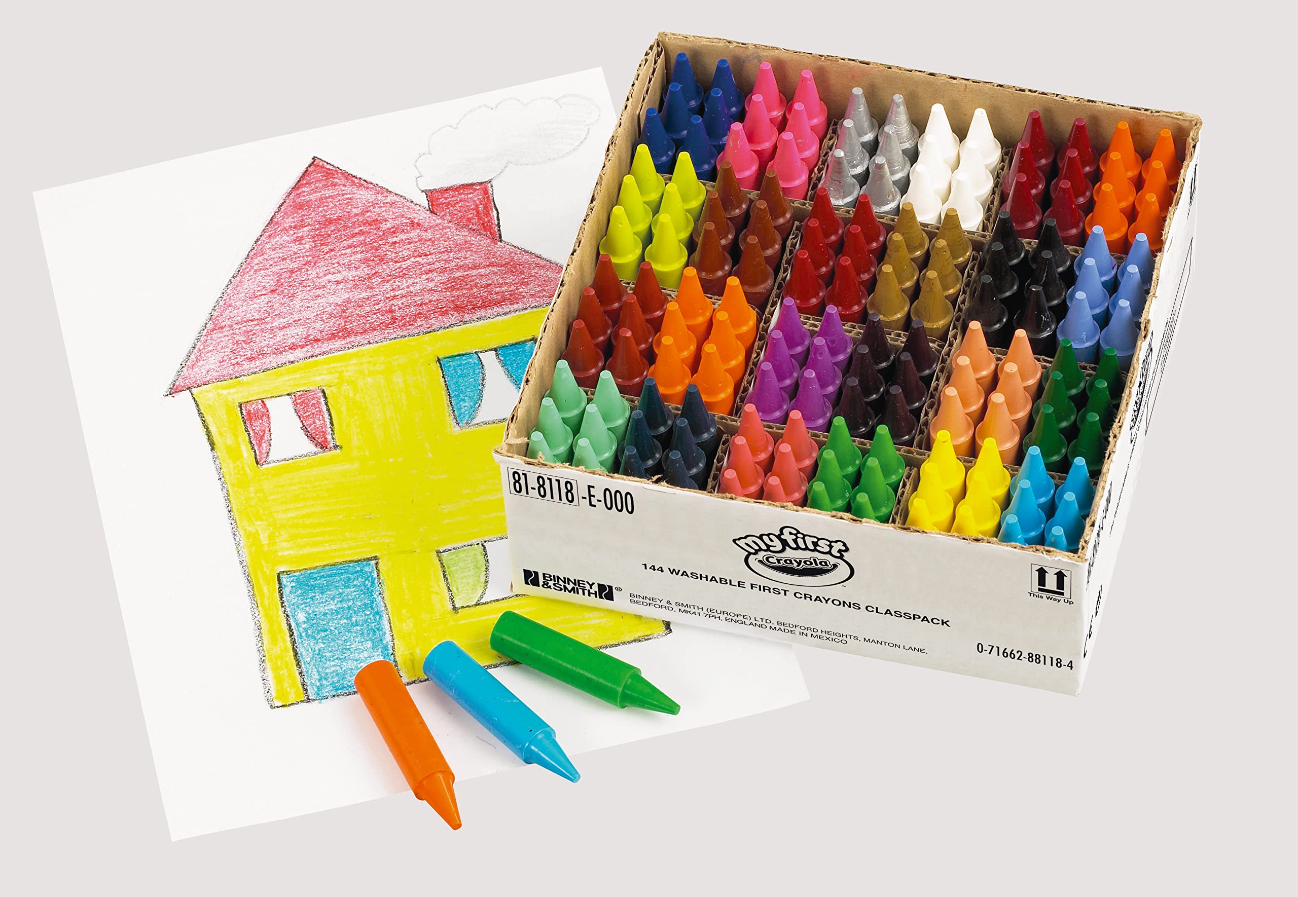 CRAYOLA MyFirst Crayons - Assorted Colours (Pack of 144) | Easy Grip, Washable, Unwrapped