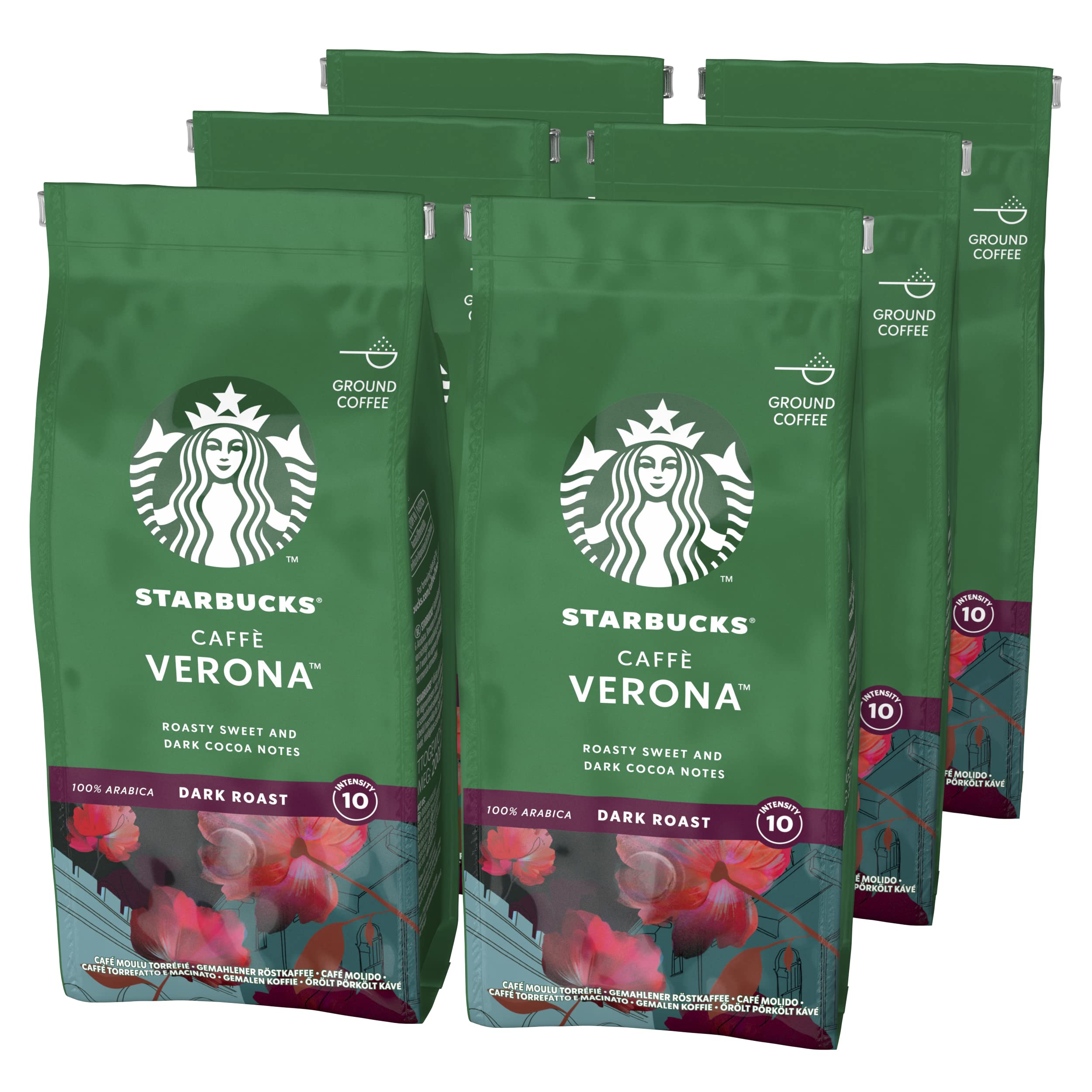 STARBUCKS - Caffè Verona Dark Roast gemahlener Kaffee 200 g (6er-Pack)