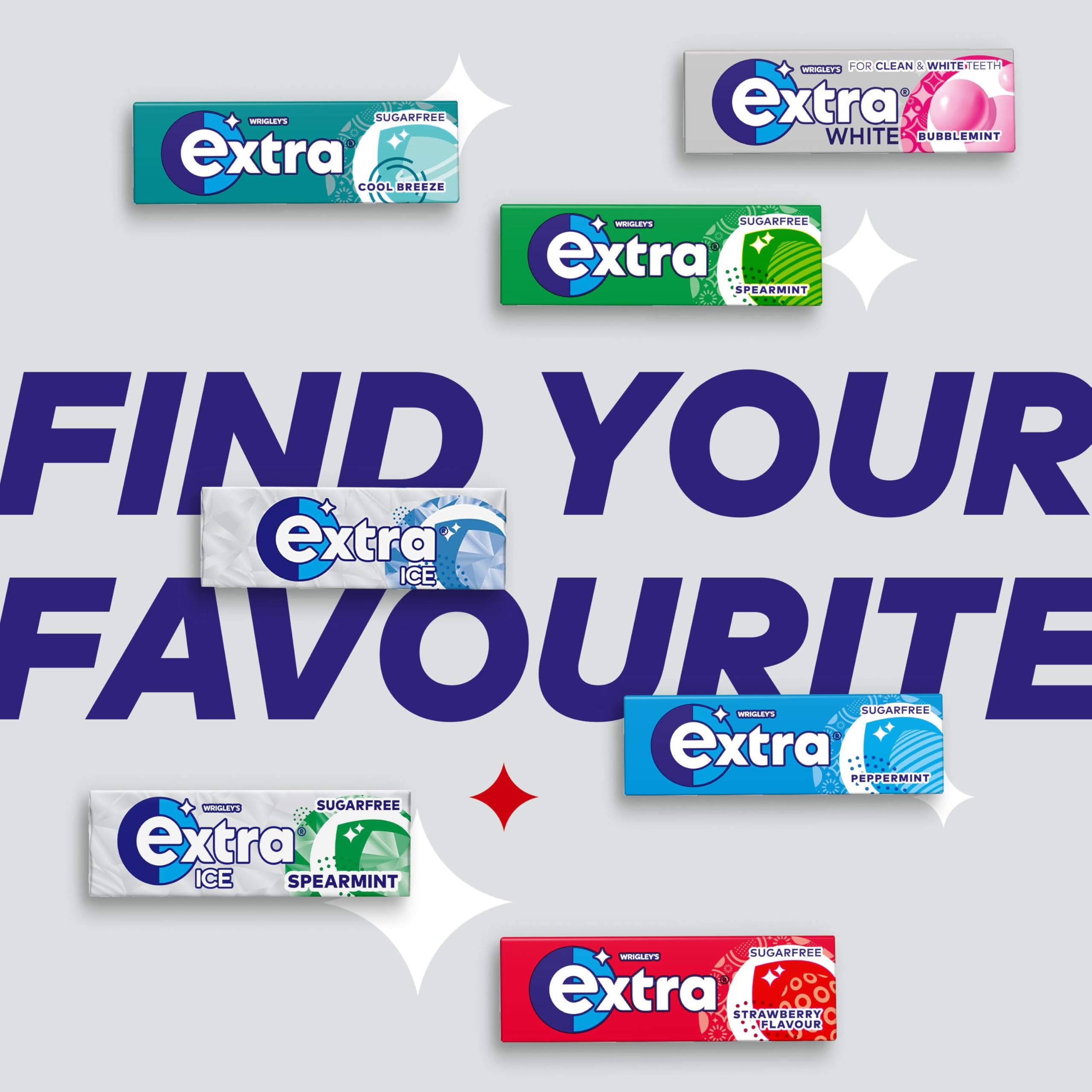 Extra - White Chewing Gum Sugar Free with Xylitol, Classic Mint Flavor, 6 Bottles (276 Pieces) 6