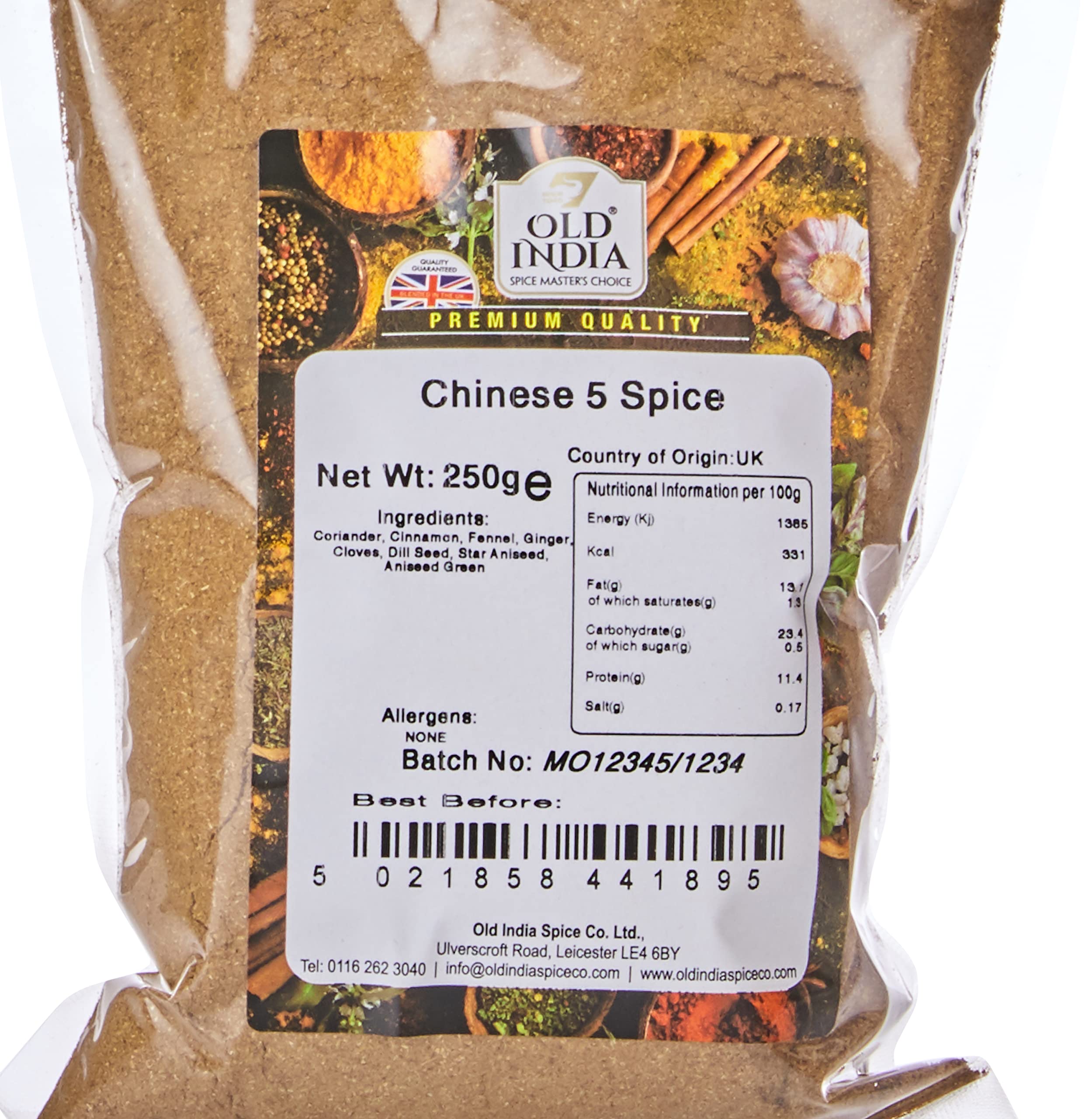 Old India Chinese Five Spice Powder - 100% Natural, Additive & GMO Free | 250g