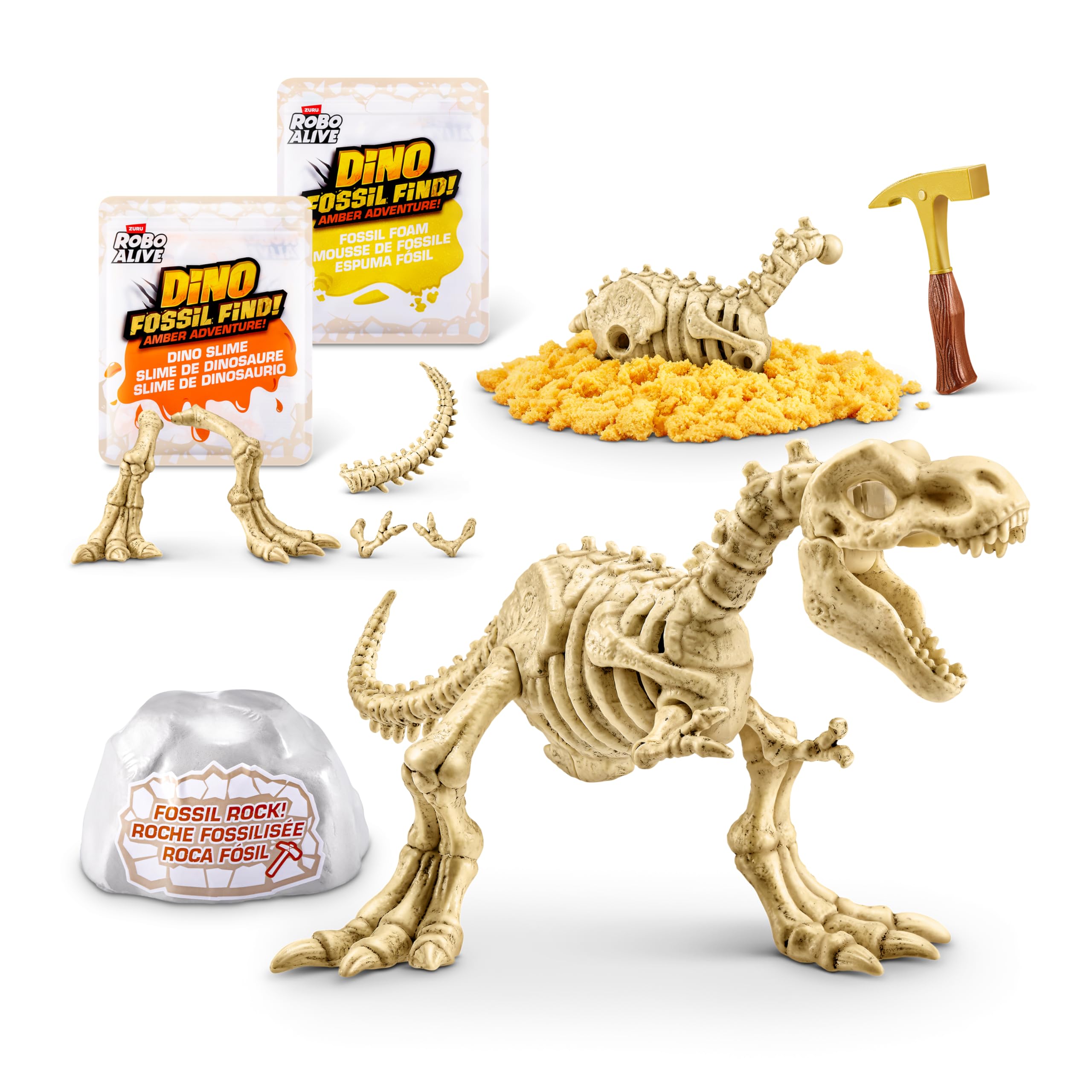Robo Alive Fossil Find Amber Adventure T-REX Dinosaur Dig Kit | 20+ Surprises | Ages 6+ 3
