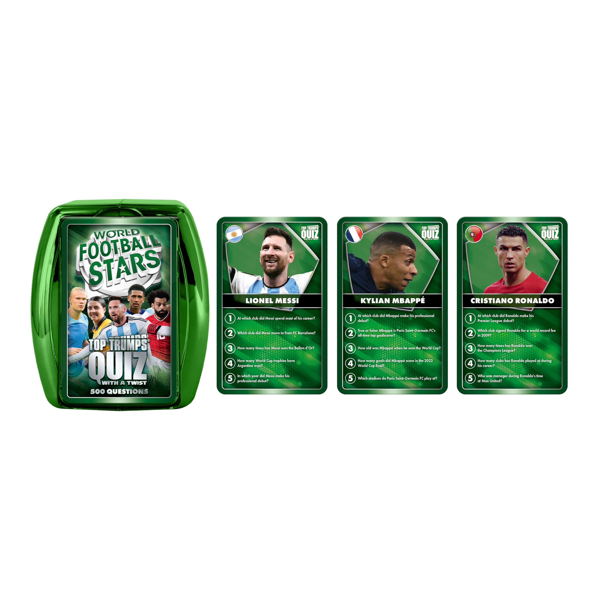 Top Trumps World Football Stars Quiz Travel Game | 500 Questions | Plastic Case | Ages 96-216 Months 5