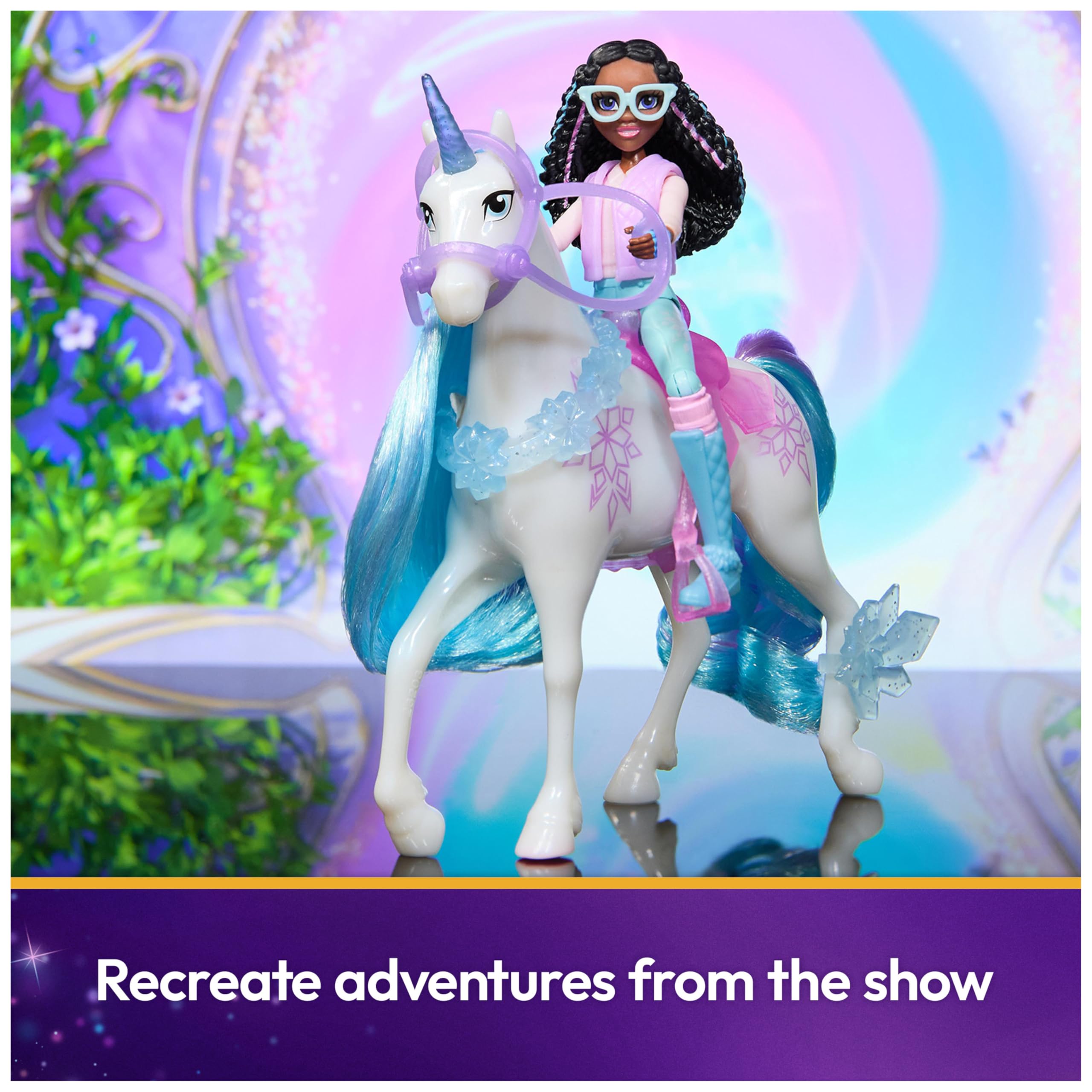 Unicorn Academy Layla & Glacier Power of Friendship Playset - Posable Doll & Unicorn Toy for Girls Ages 4 and Up