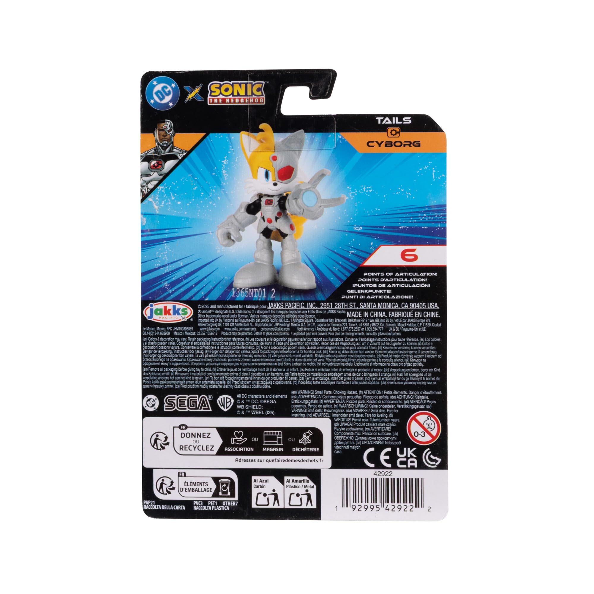 Sonic The Hedgehog DC Crossover Tails as Cyborg Action Figure - 2.5in / 6.35cm | Highly Articulated 4