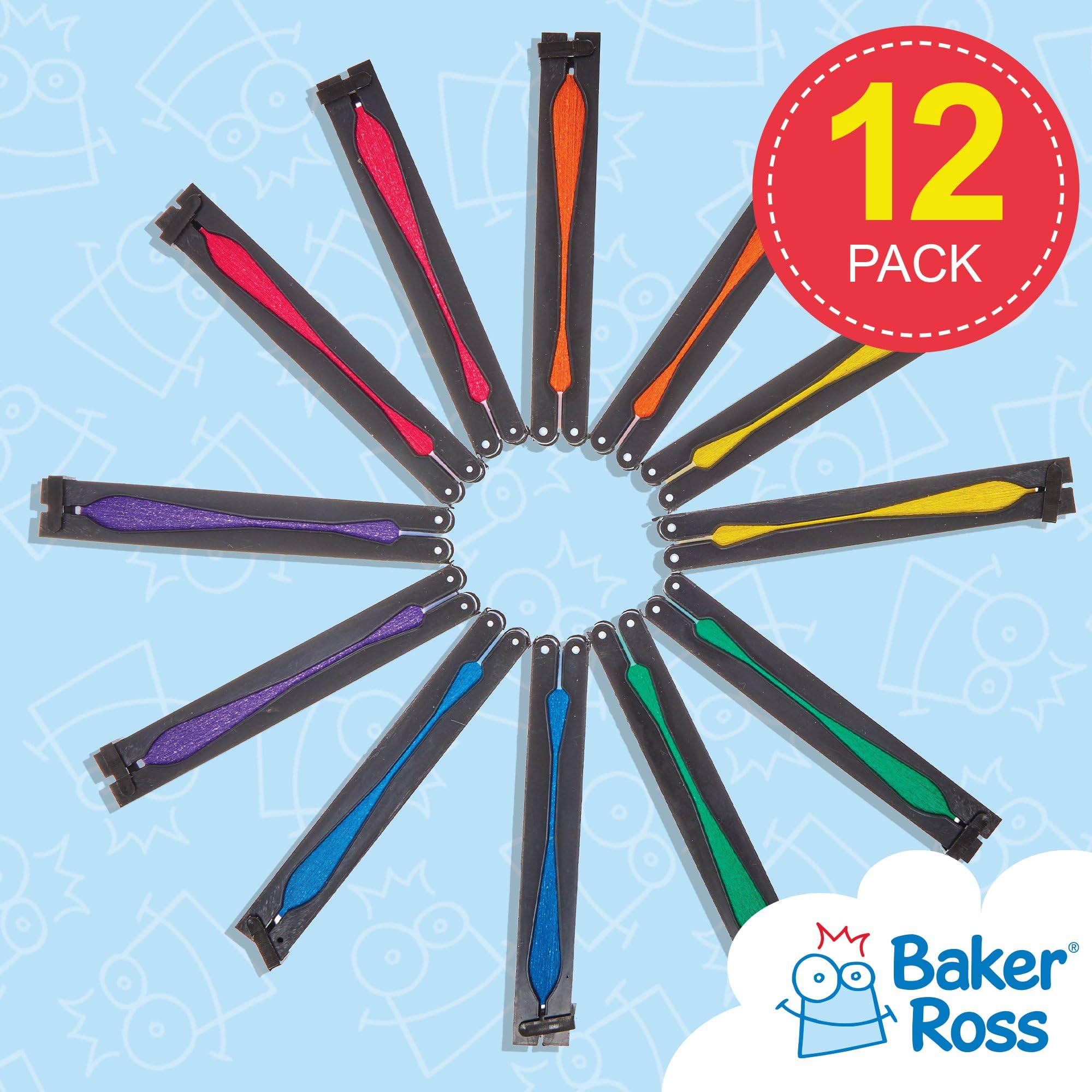 Baker Ross Bright Colours Hand Fans - Pack of 12, Lightweight Paper for Parties & Crafts | Age 3+
