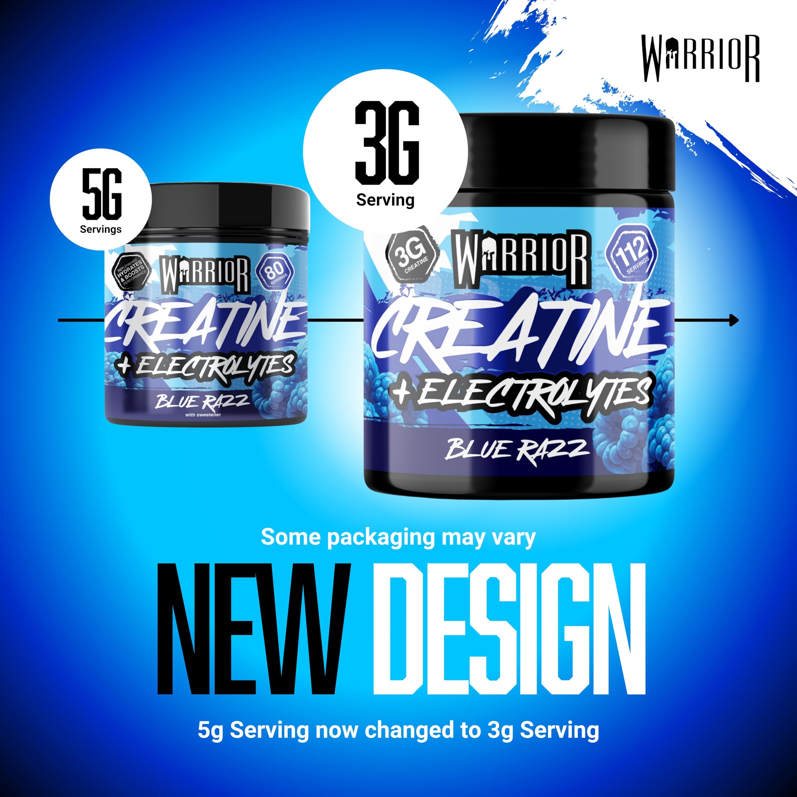 Warrior Creatine Monohydrate + Electrolytes Powder - 112 Servings, 360g | Strength & Hydration