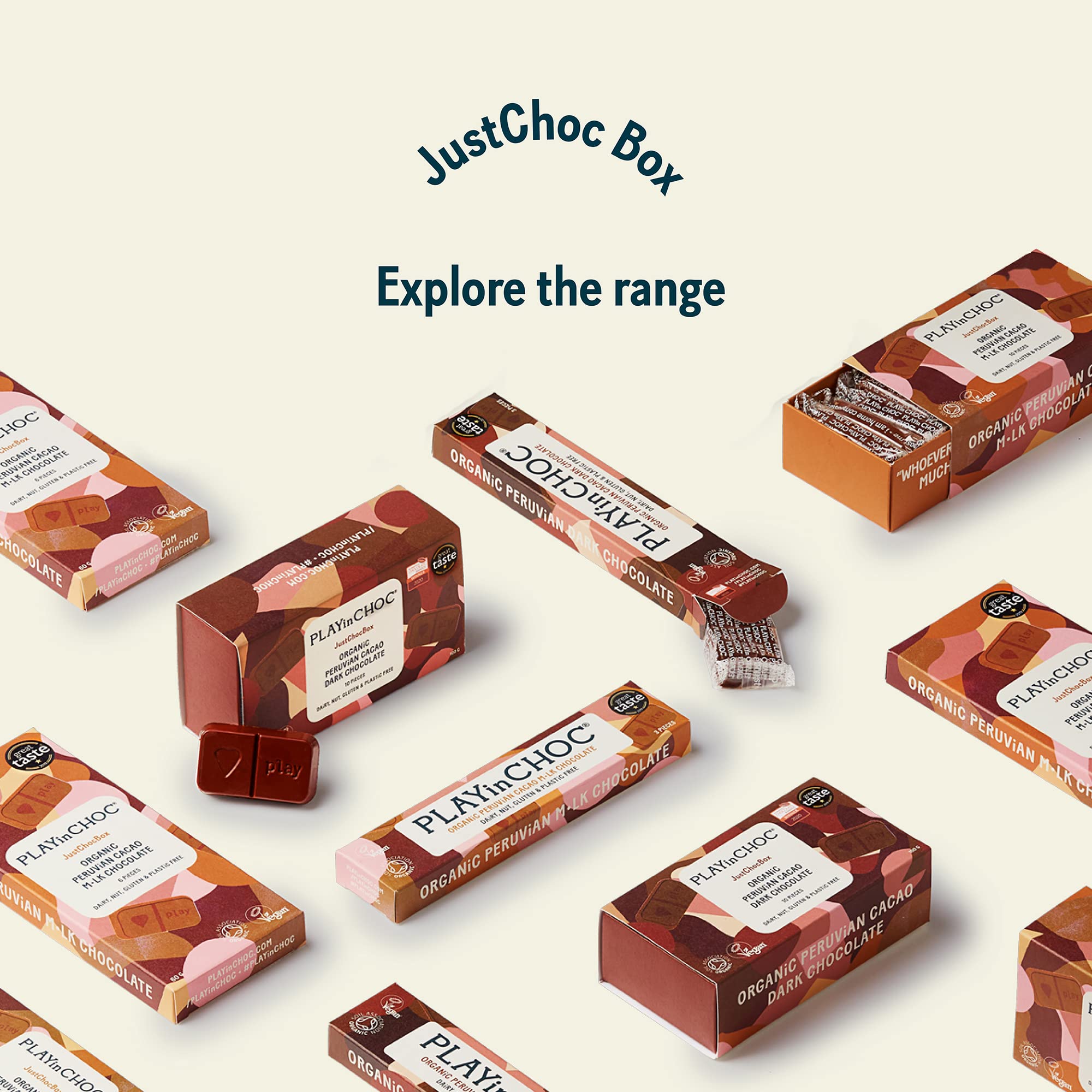 PLAYin CHOC JustChoc Vegan Organic Chocolate Bar - Allergy-Free Dairy-Free Treat 3