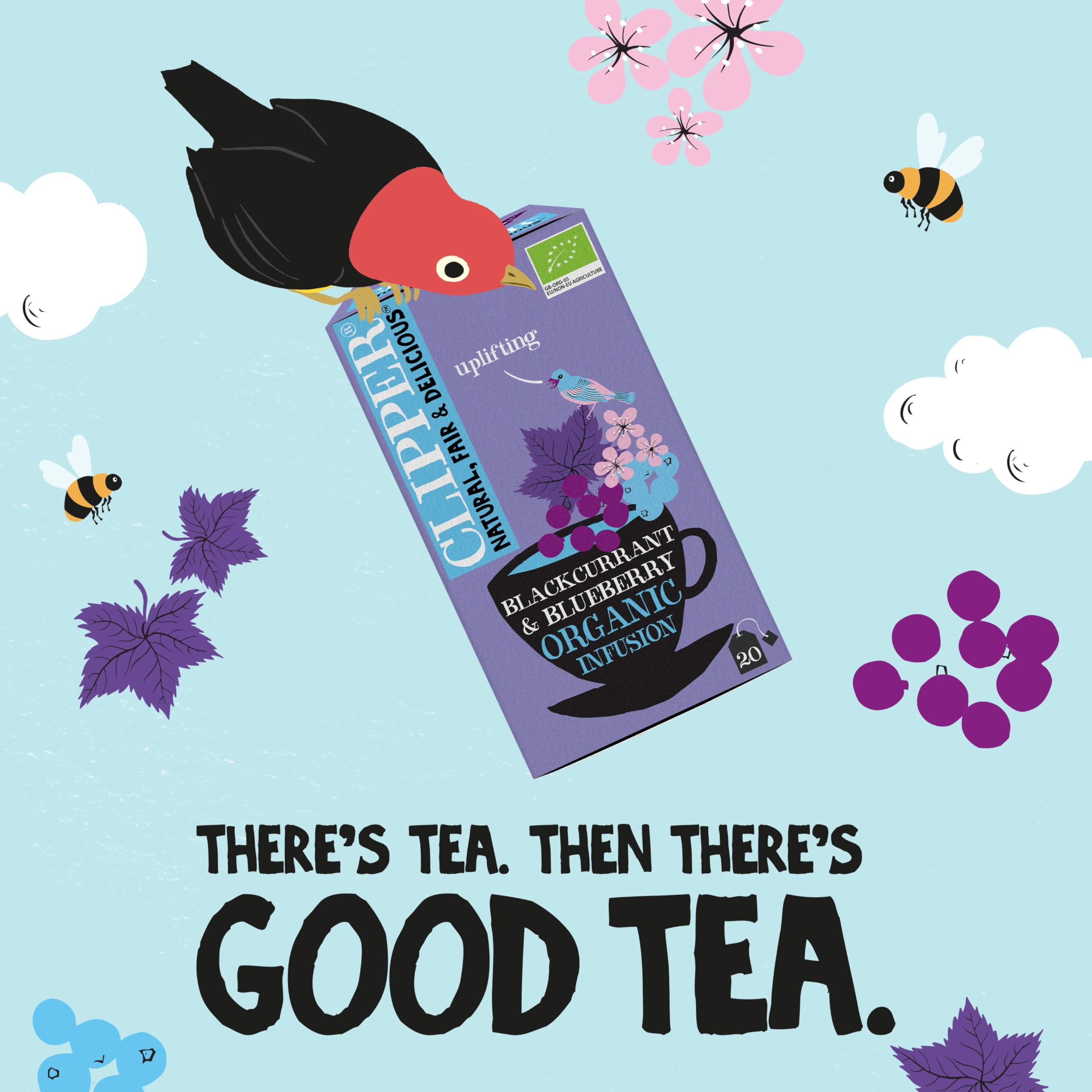 Clipper Organic Blackcurrant & Blueberry Infusion Fruit Teabags - 80 Unbleached Tea Bags 5