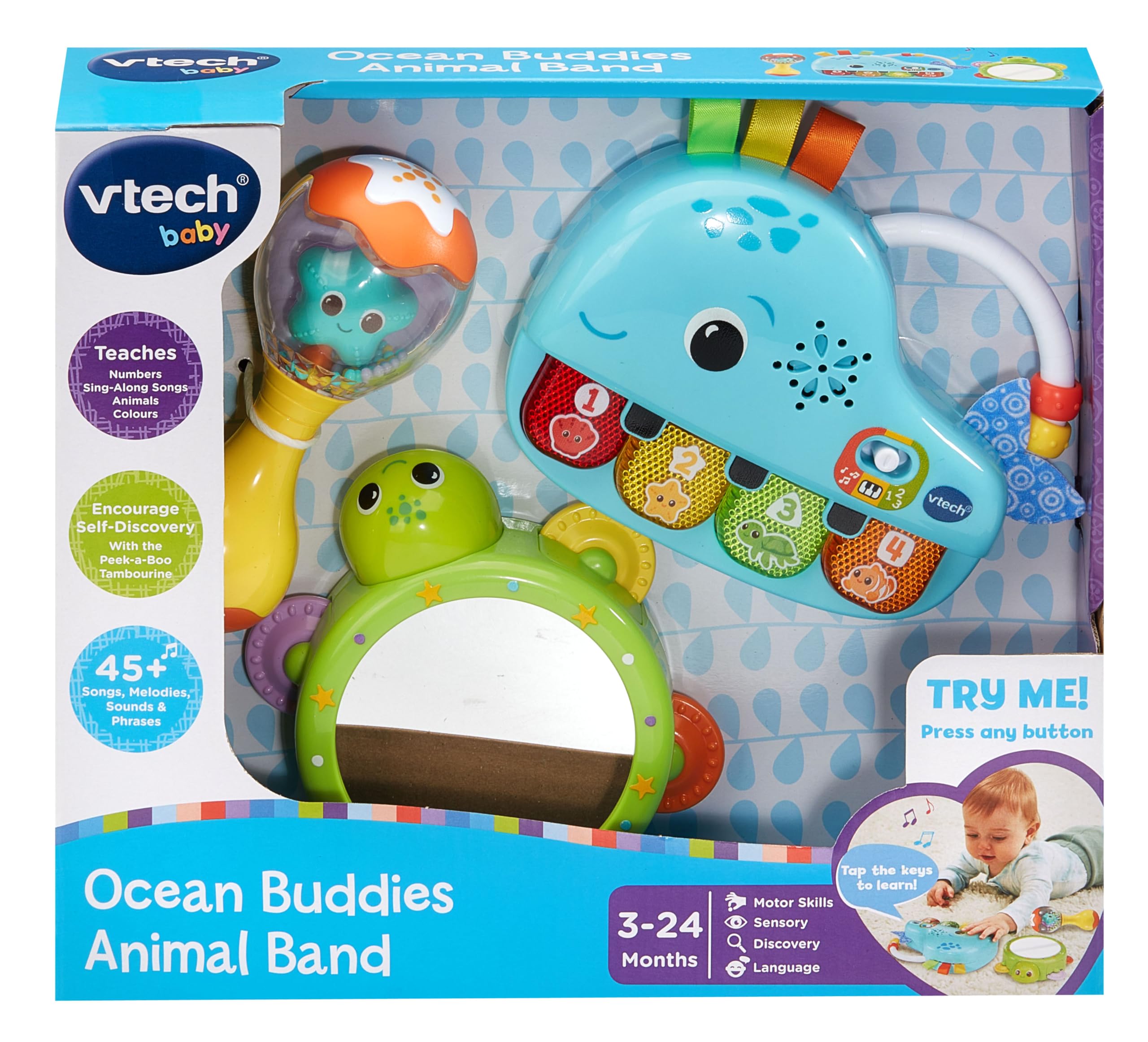 VTech Ocean Buddies Animal Band - 3 Interactive Musical Instruments | Ages 3-24 Months