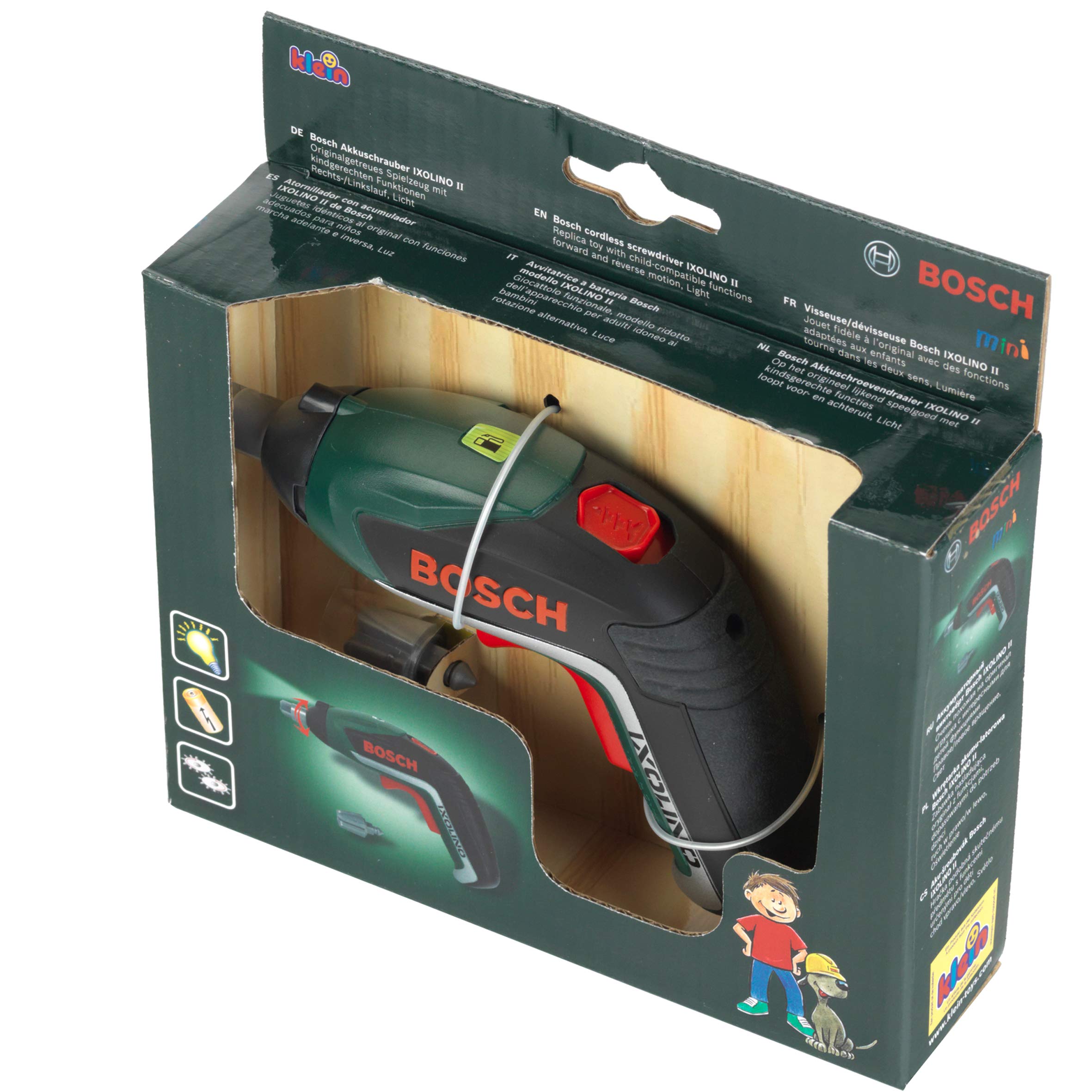 Theo Klein Bosch Ixolino II Cordless Screwdriver Toy - Realistic Sounds & Lights | Ages 3+ | Multi-Colored 6