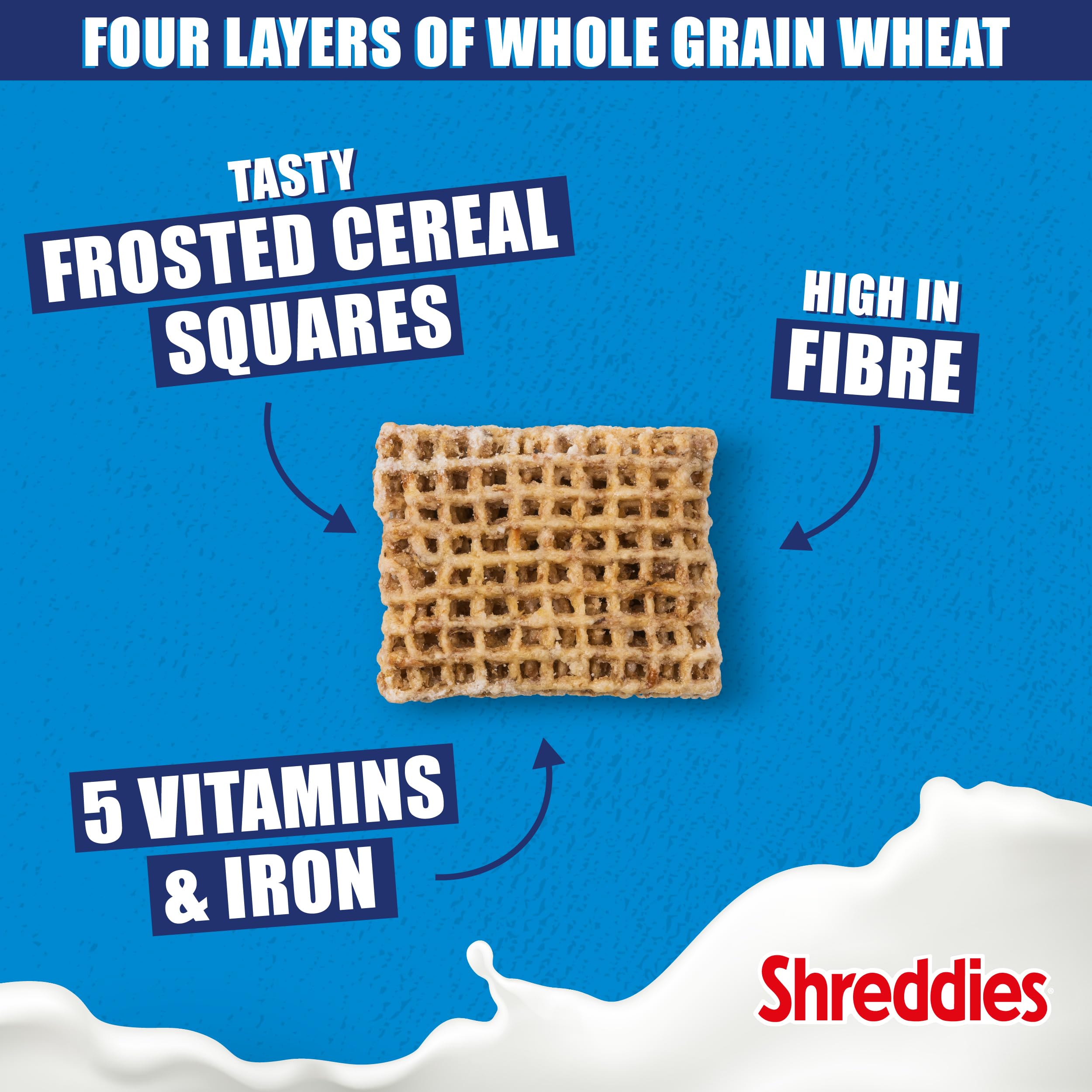 Nestlé Shreddies Original Wholegrain Wheat Bitesize Cereal - 600g | High Fibre | Fortified with Vitamins & Iron 3