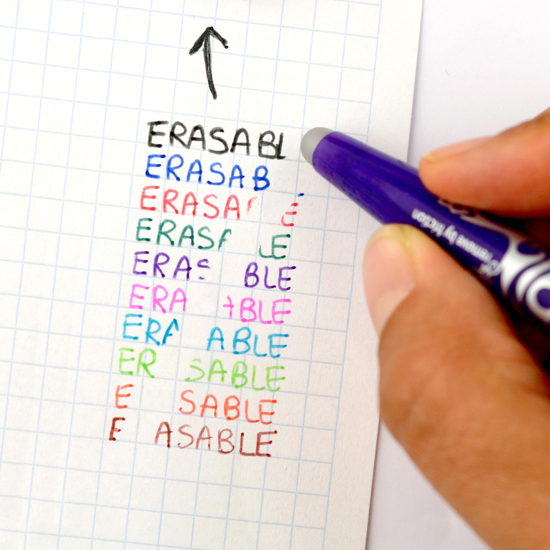 PILOT FriXion Erasable Rollerball Pen - Medium 0.7mm Point | 4-Pack Black Blue Red Green Ink 3
