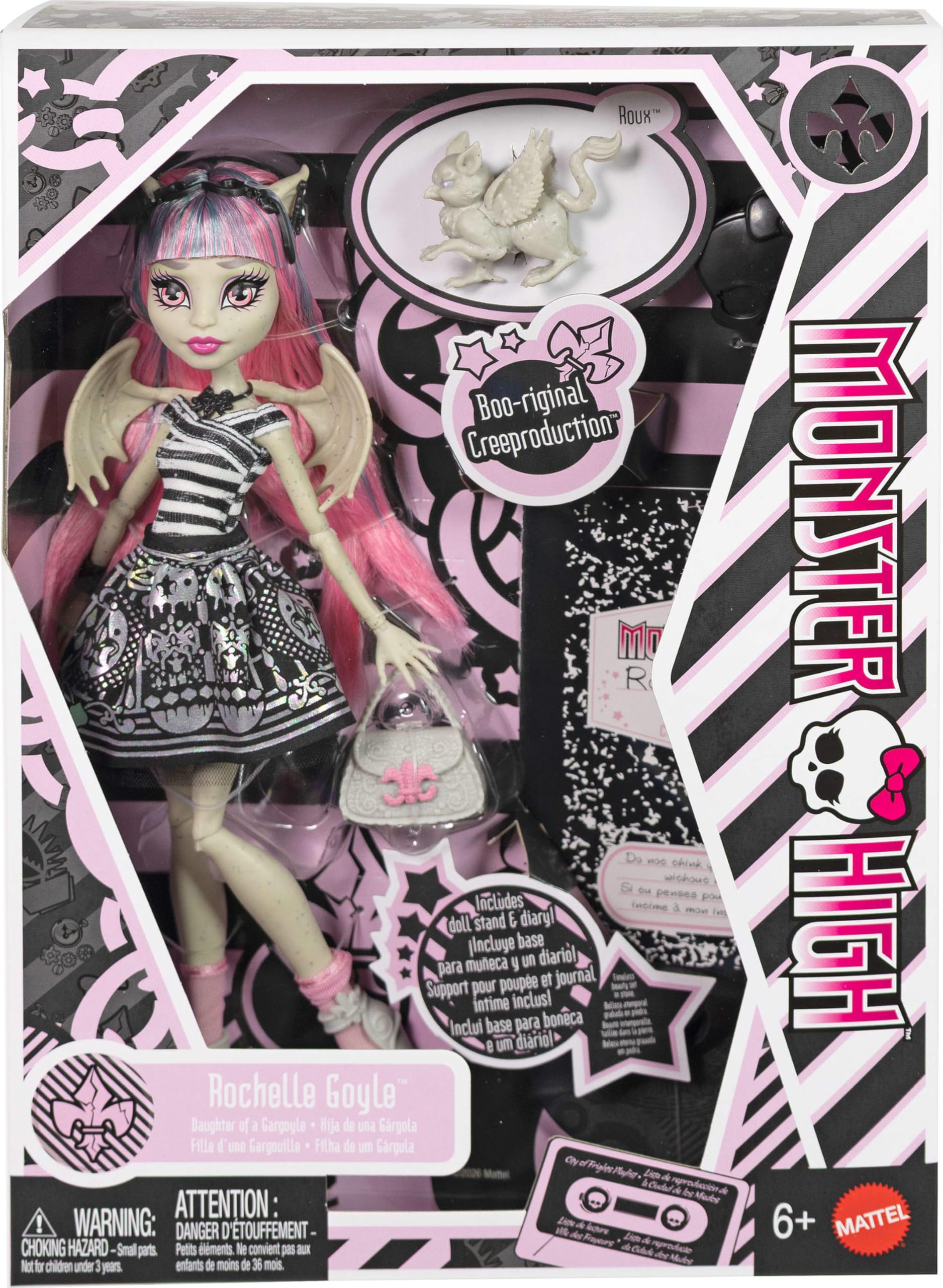 Monster High Rochelle Goyle Boo-riginal Creeproduction Doll Collectible Re | Ages 6+ | Multicolor 6