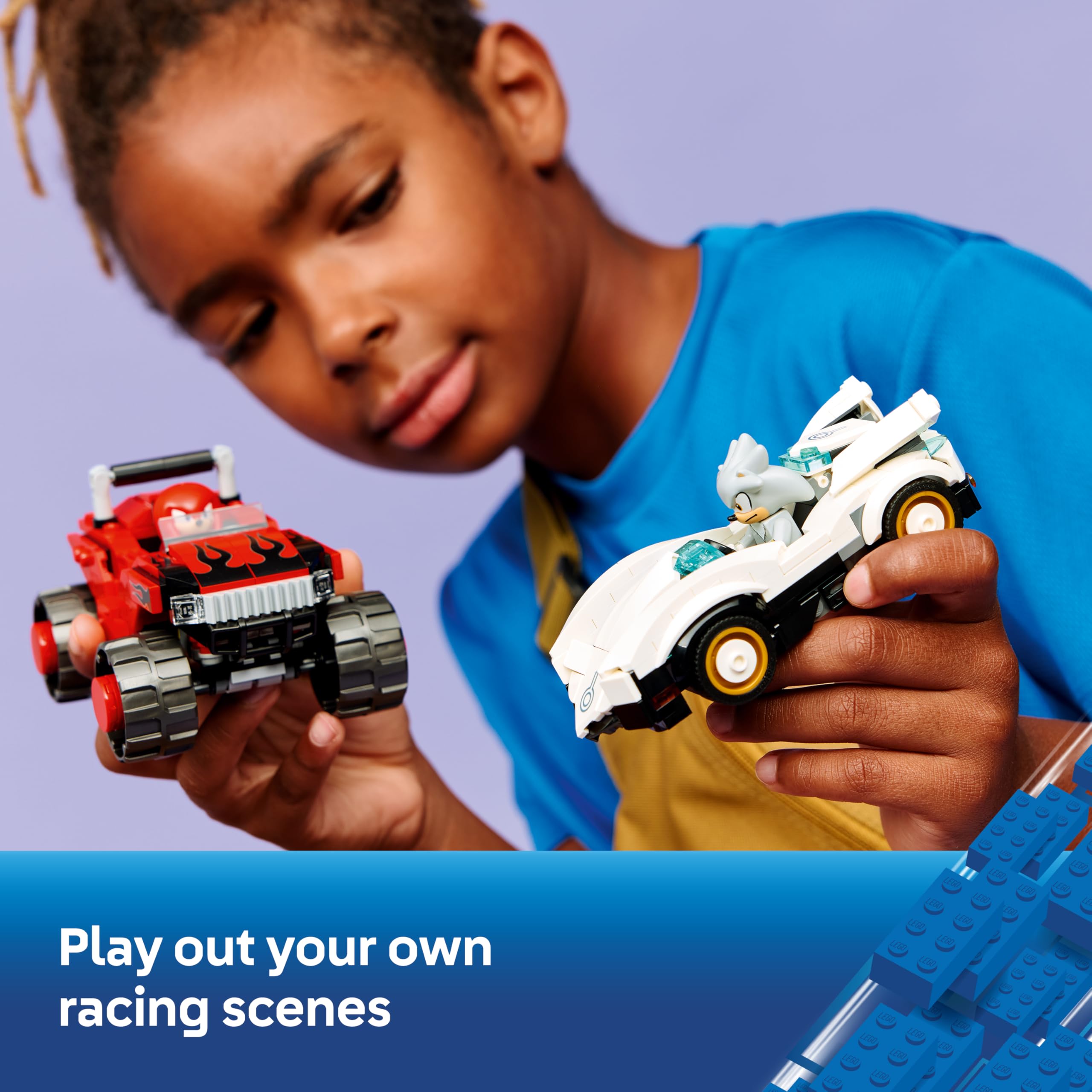 LEGO Sonic the Hedgehog Silver's Car vs. Knuckles' Monster Truck Building Set 77118 for Ages 8+ 4