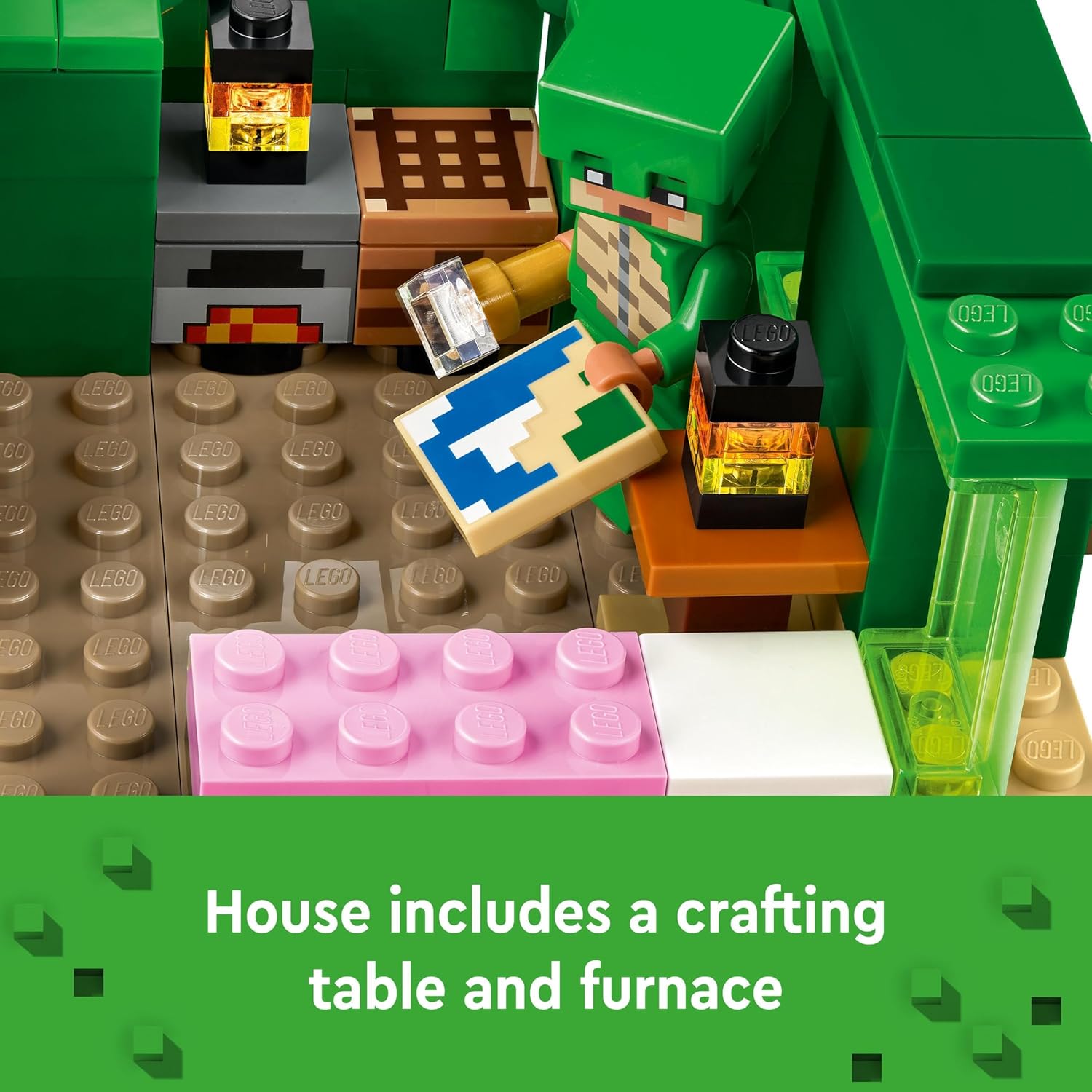 LEGO Minecraft Das Turtle Beach House – Bauset mit Turtle Warrior, Drowned &amp; Turtles für Kinder ab 8 Jahren