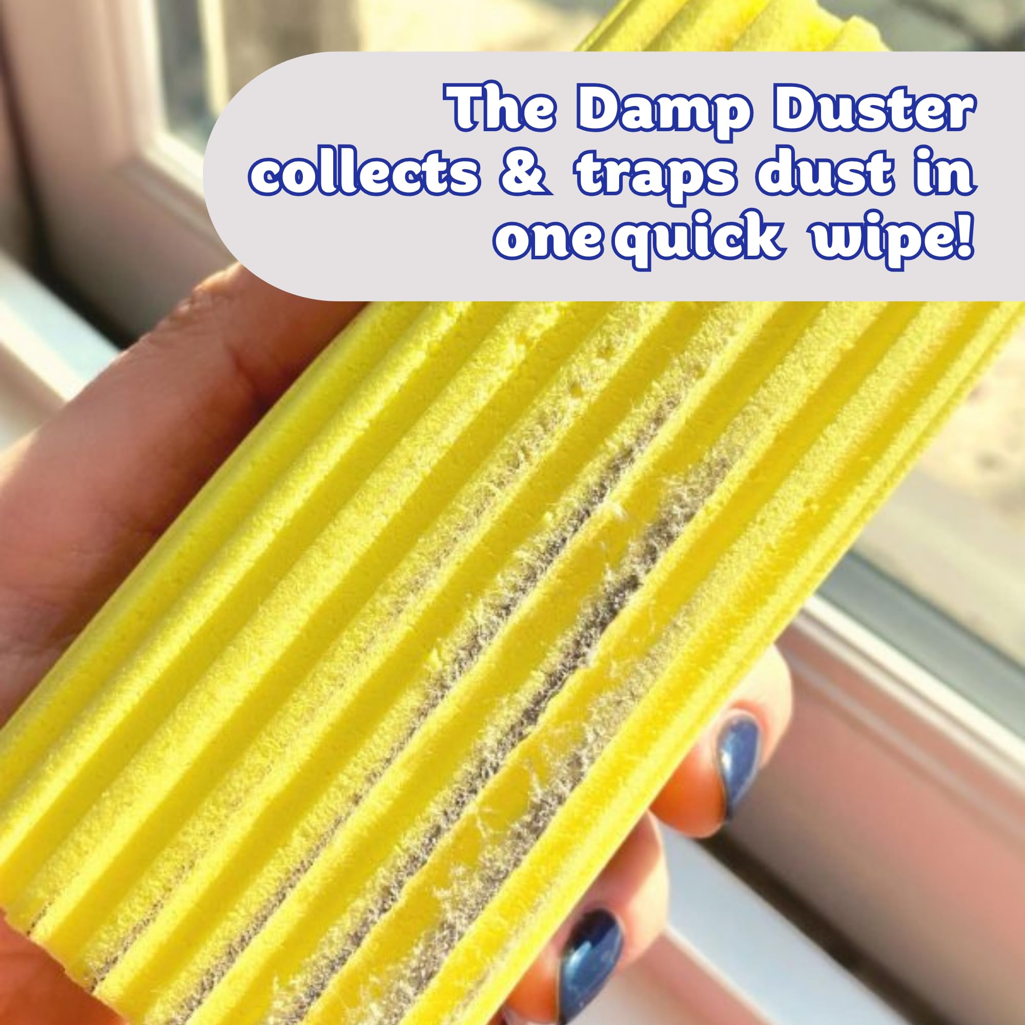 Scrub Daddy Damp Duster - Traps Dust & Debris | Blue, Washable Sponge | 150x60x50mm