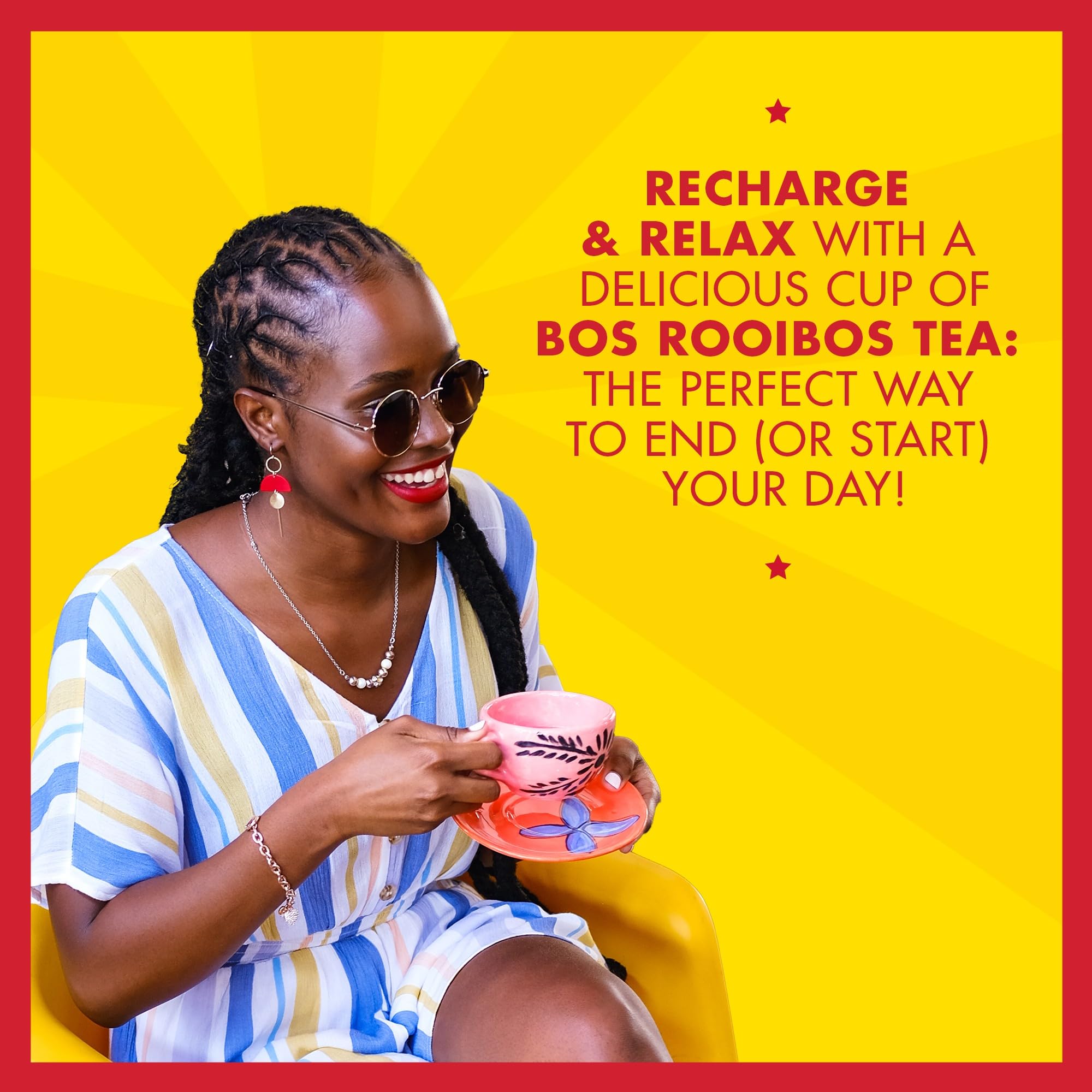 BOS Organic Rooibos Herbal Tea - Caffeine Free | 100 Teabags | 250g Carton 5