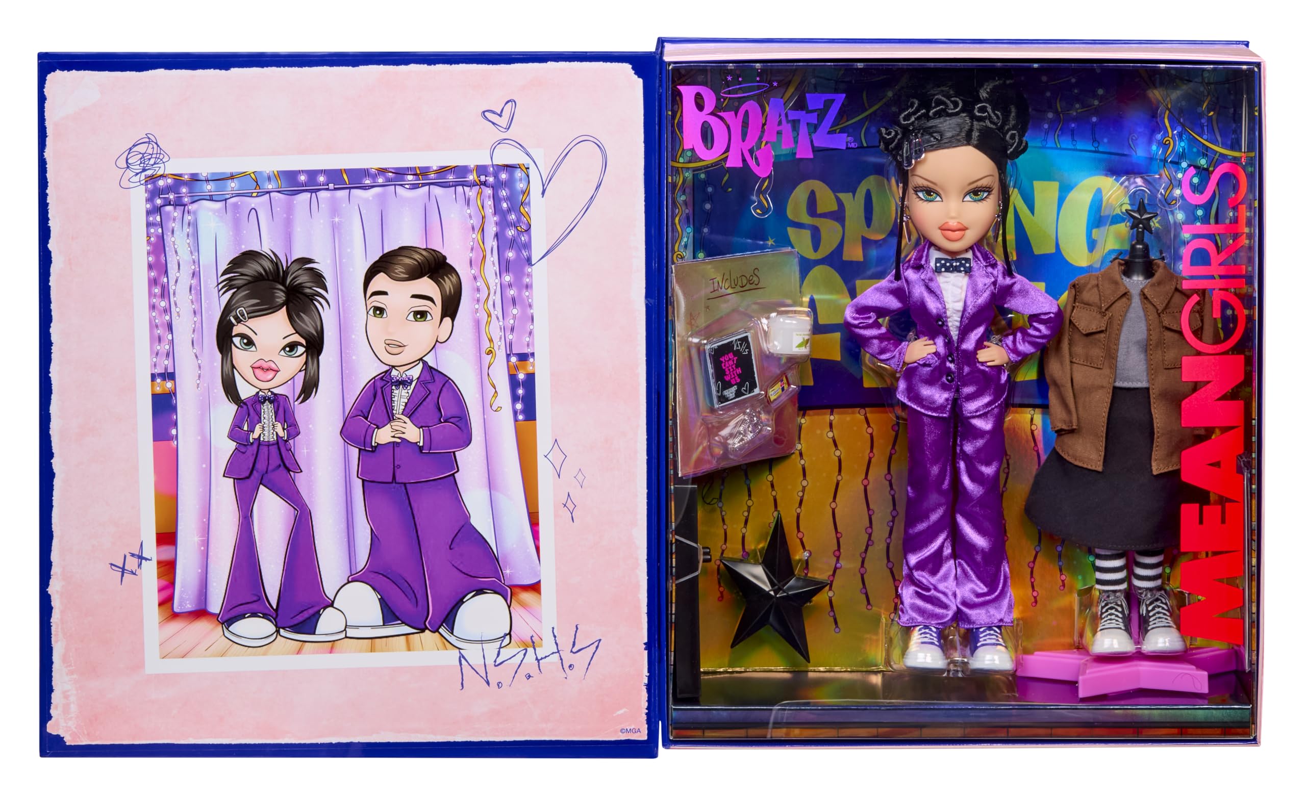 Bratz x Mean Girls Spring Fling Doll Janis - Collectible Fashion Doll with 2 Outfits & Movie-Inspired Accessories
